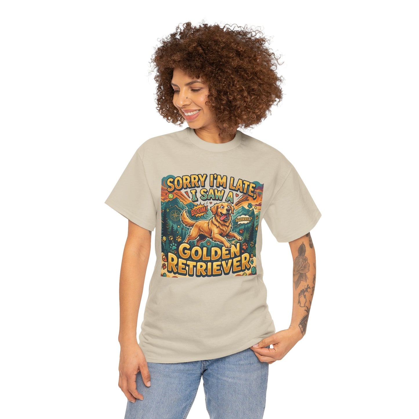 Sorry I’m Late I Saw a Golden Retriever Graphic T-Shirt