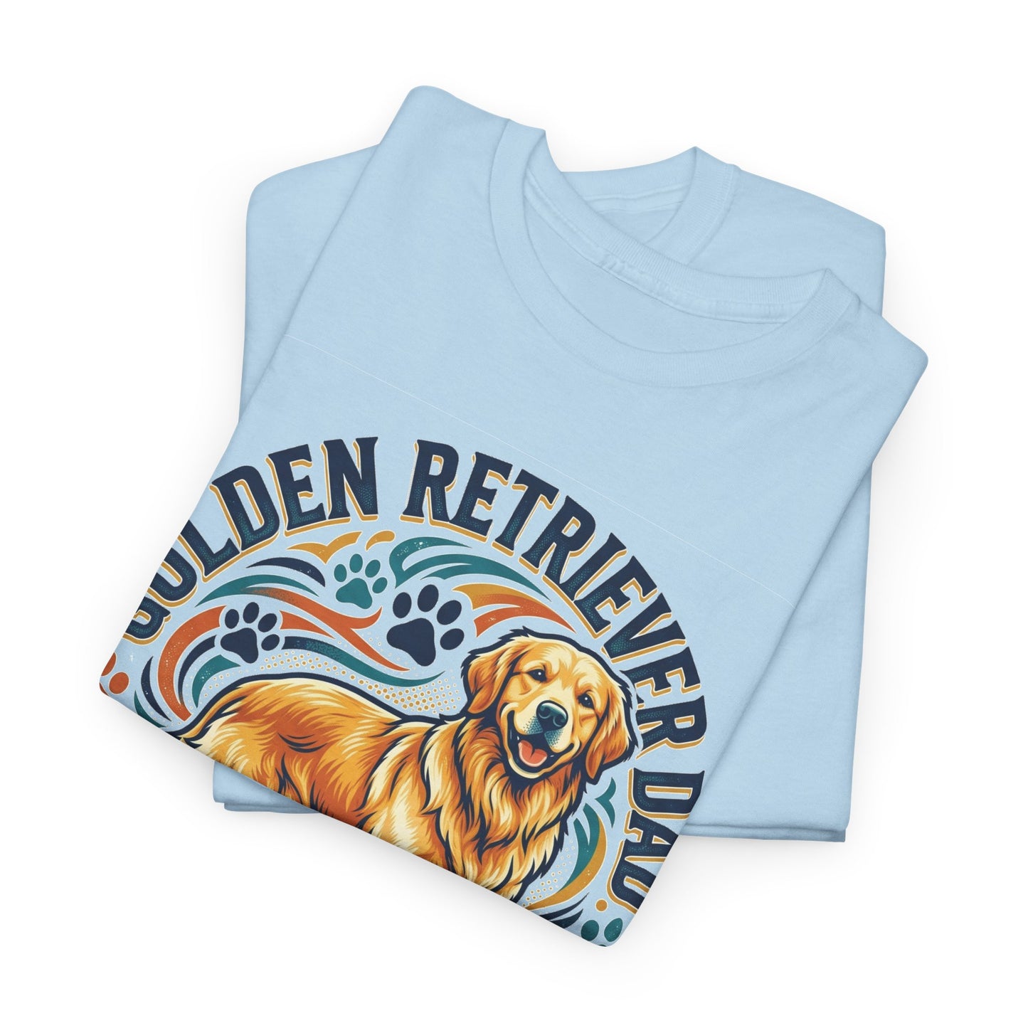 Golden Retriever Dad Printed Cotton T‑Shirt