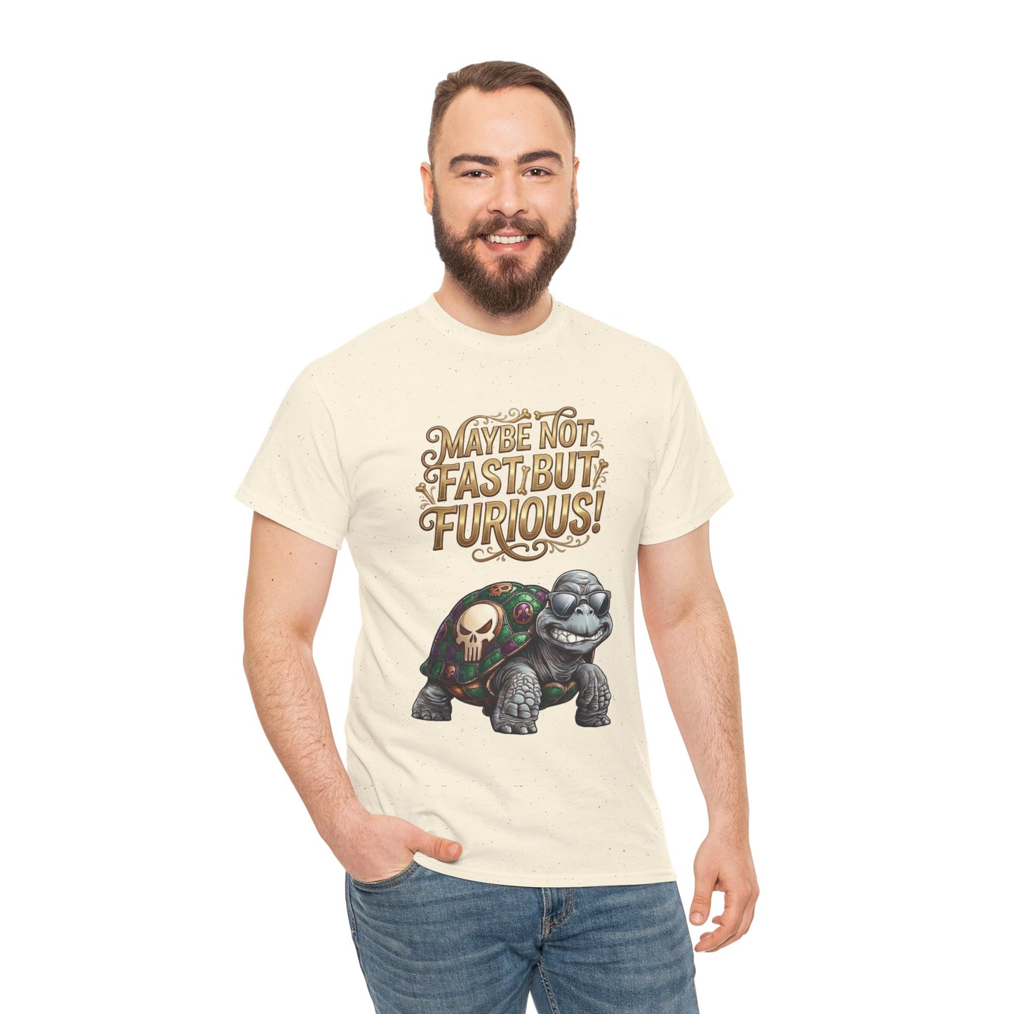 T-Shirt — "Maybe Not Fast but Furious!" Turtle Graphic Tee
