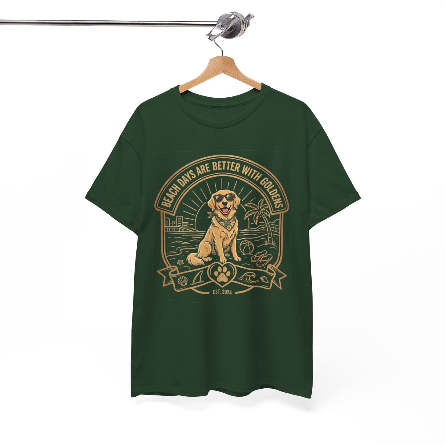 Golden Retriever Beach T-Shirt | Beach Days Are Better With Golden Graphic Tee