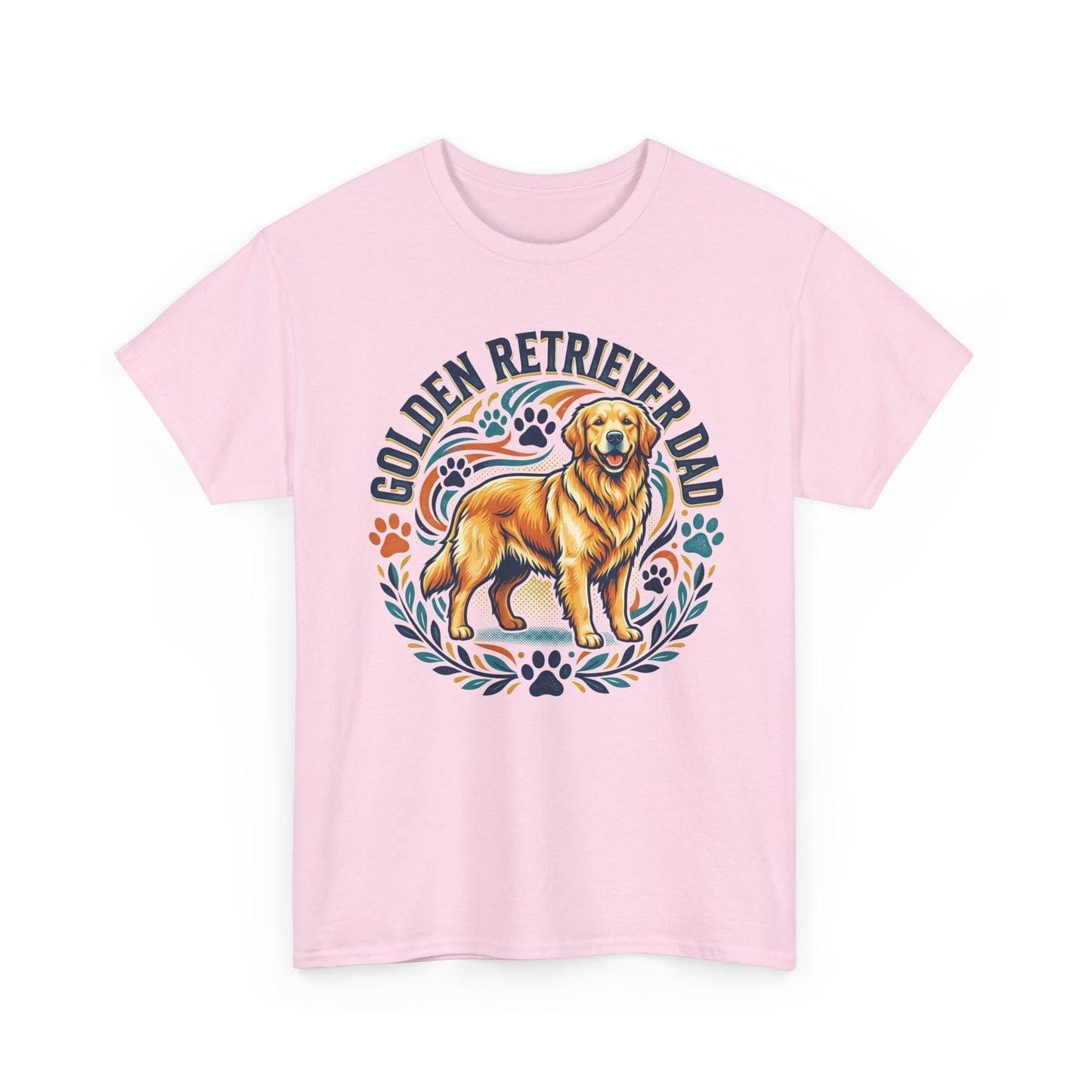Golden Retriever Dad Printed Cotton T‑Shirt