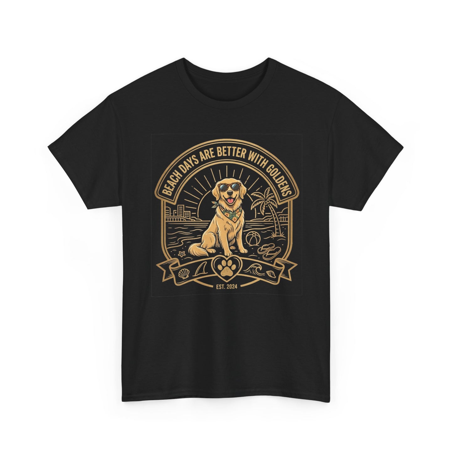 Golden Retriever Beach T-Shirt | Beach Days Are Better With Golden Graphic Tee