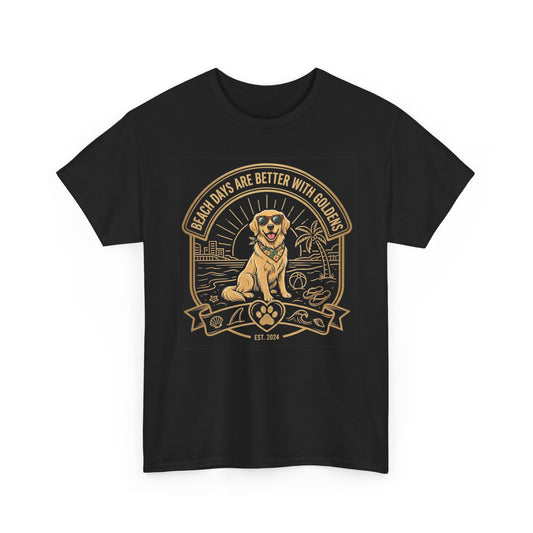 Golden Retriever Beach T-Shirt | Beach Days Are Better With Golden Graphic Tee
