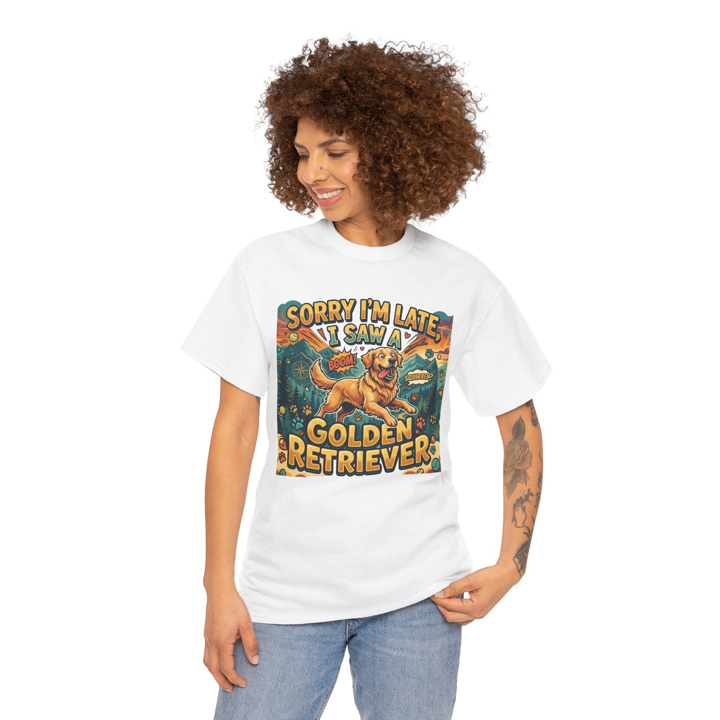 Sorry I’m Late I Saw a Golden Retriever Graphic T-Shirt