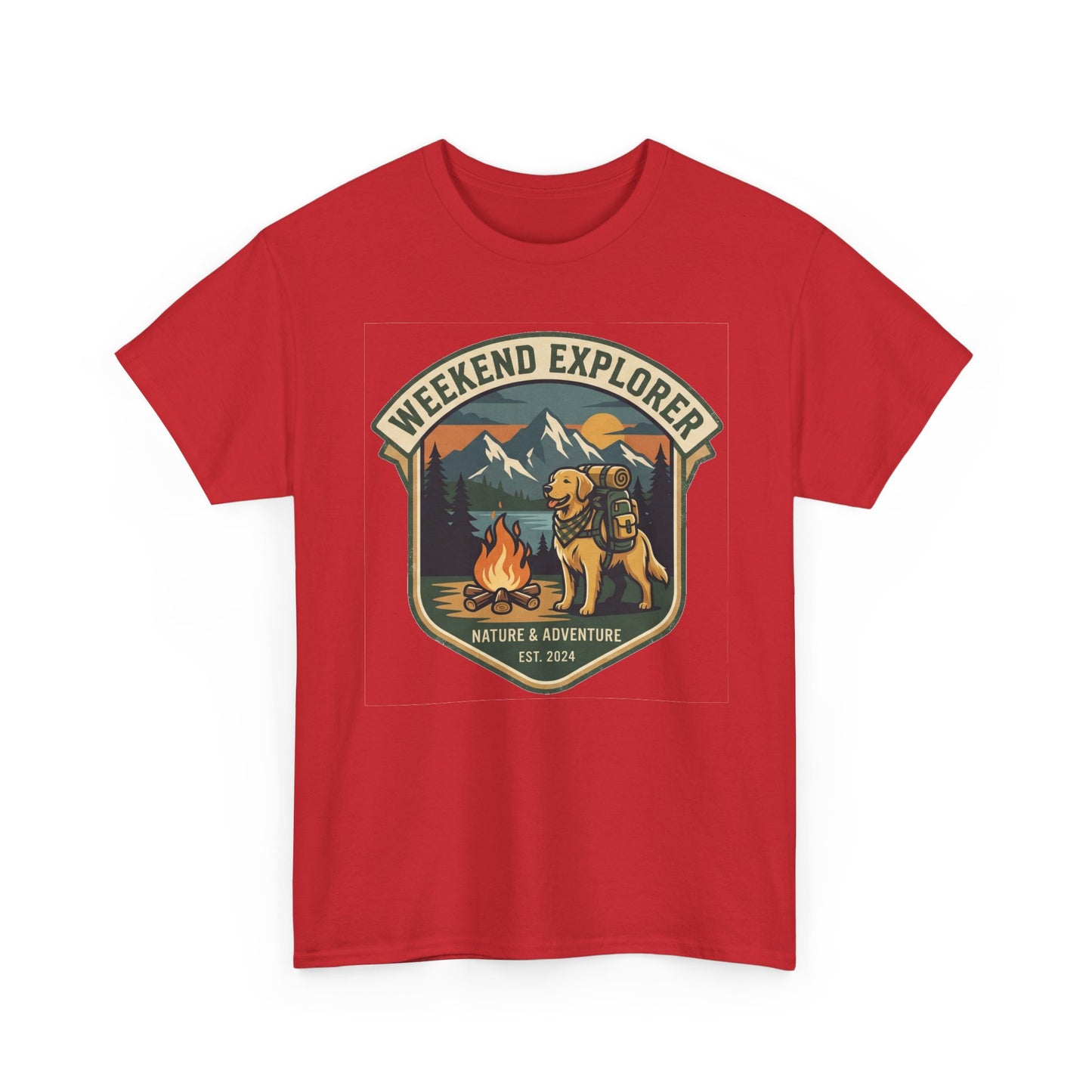 Golden Retriever Weekend Explorer T-Shirt Outdoor Camping Mountain Graphic Tee