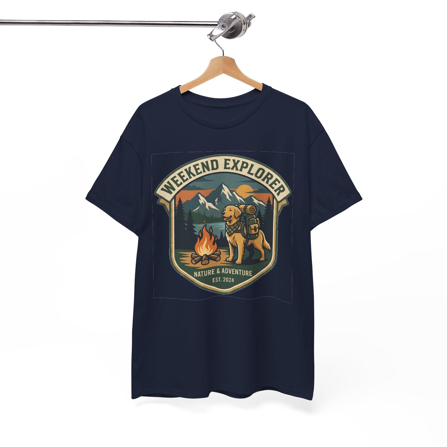 Golden Retriever Weekend Explorer T-Shirt Outdoor Camping Mountain Graphic Tee