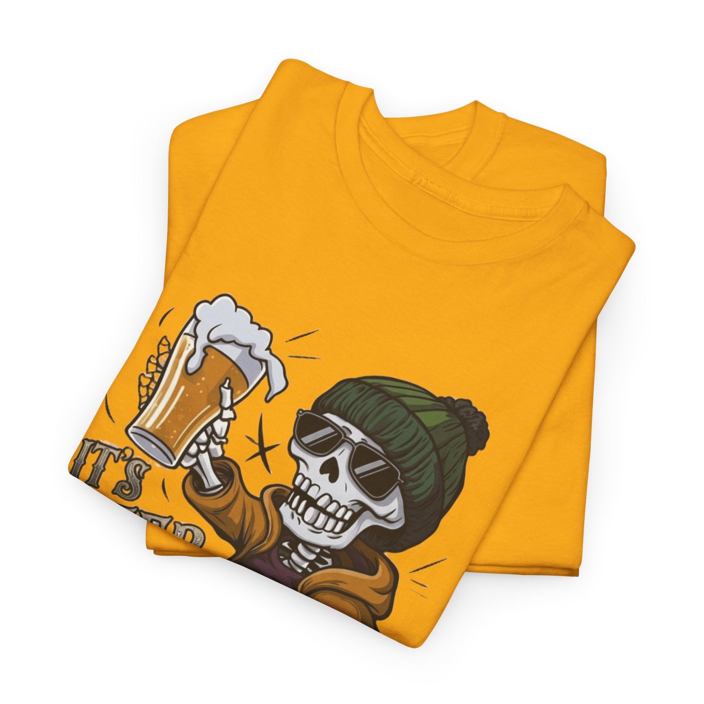 "It's Beer Time" Skull & Beanie Graphic Tee