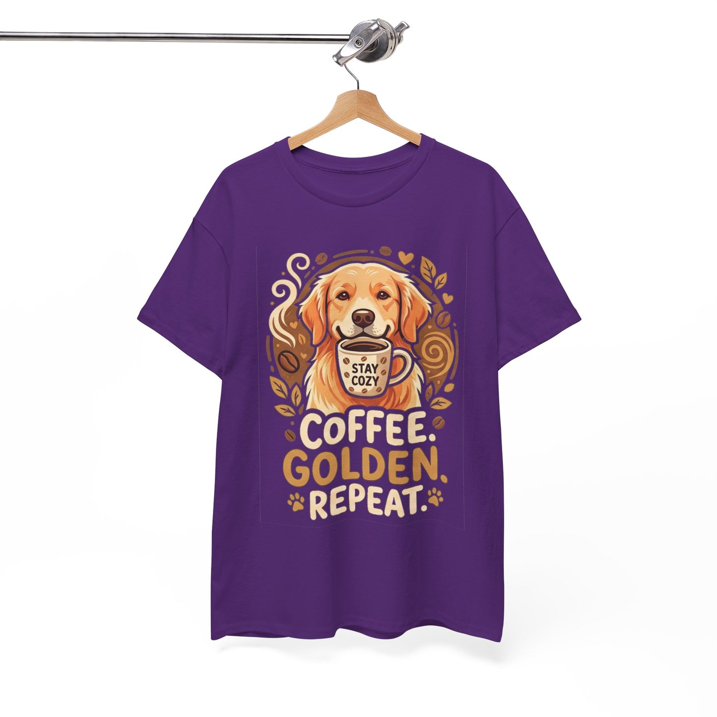 Golden Retriever Coffee Tee Shirt | Coffee Golden Repeat Dog Lover Graphic Tee