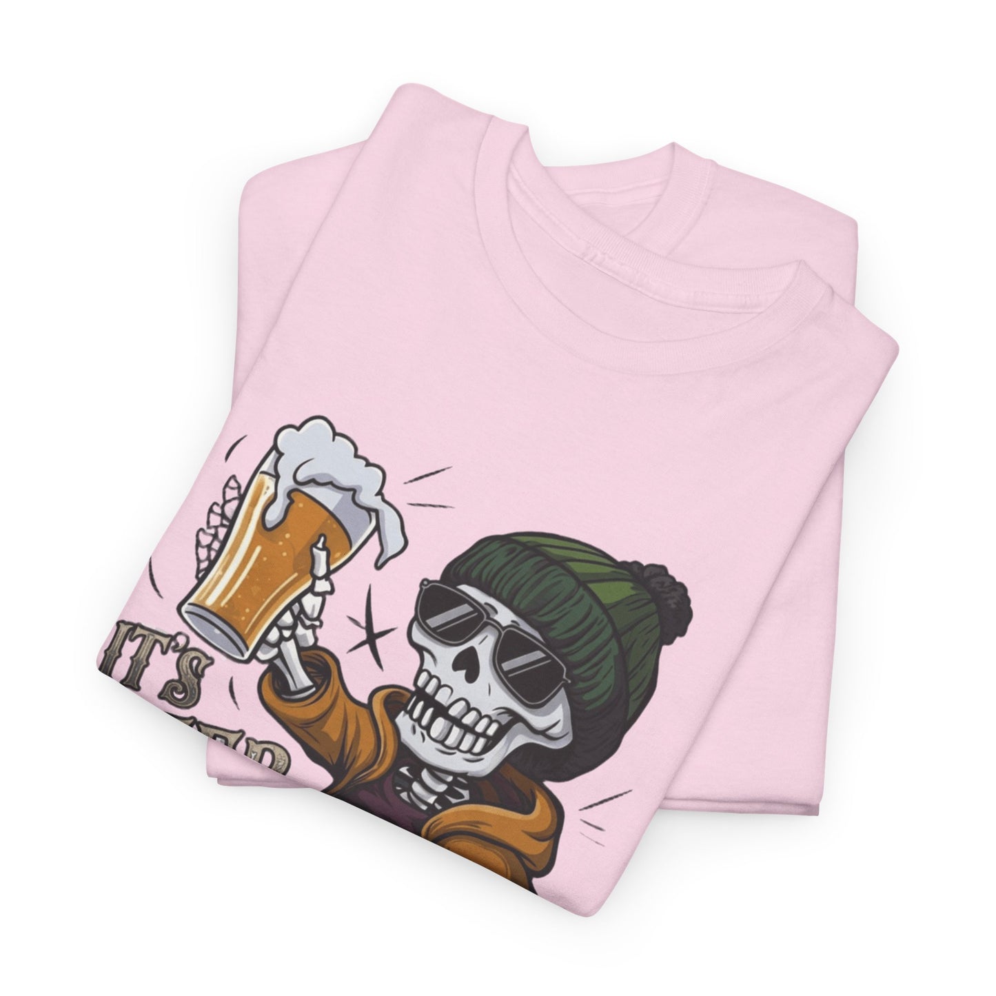 "It's Beer Time" Skull & Beanie Graphic Tee