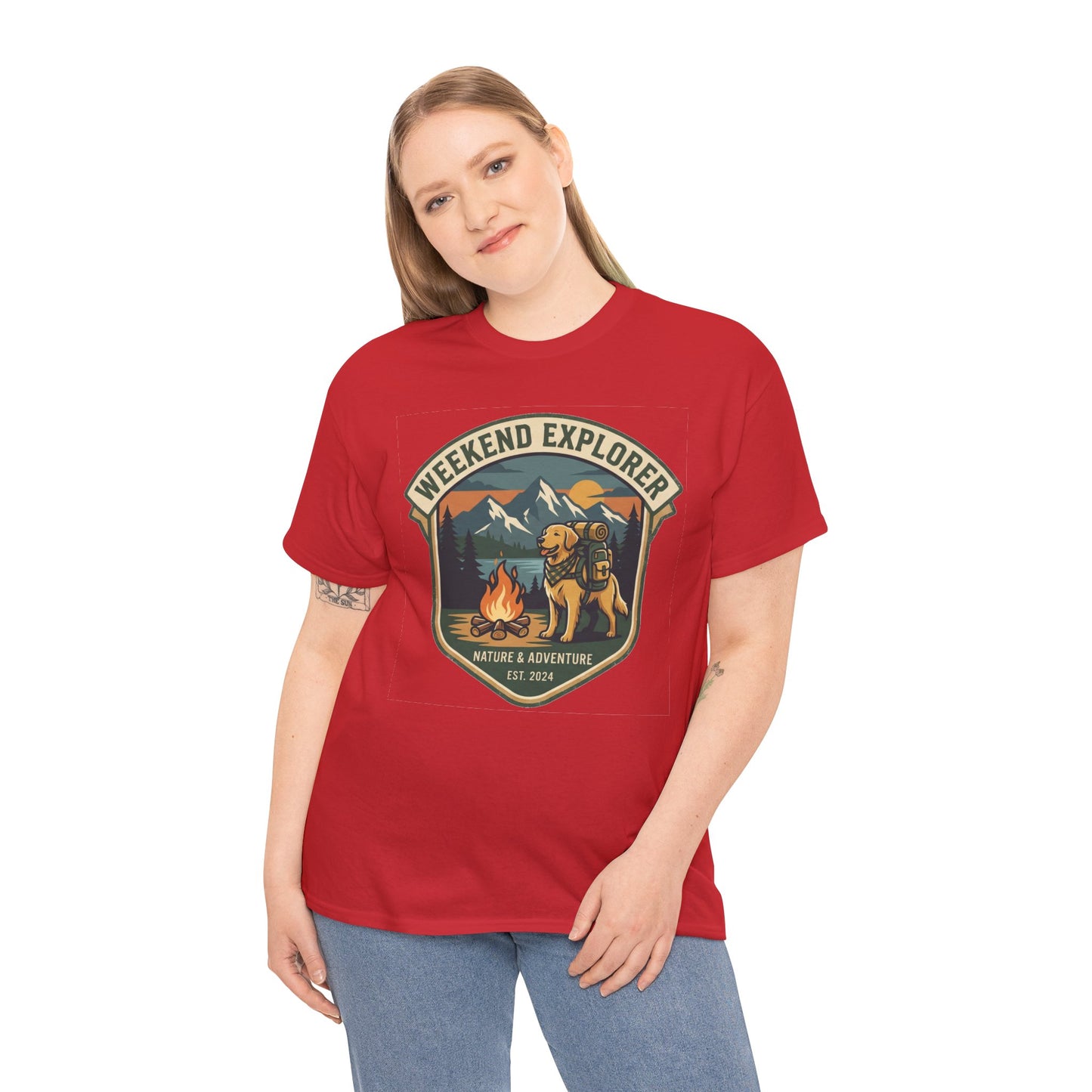 Golden Retriever Weekend Explorer T-Shirt Outdoor Camping Mountain Graphic Tee