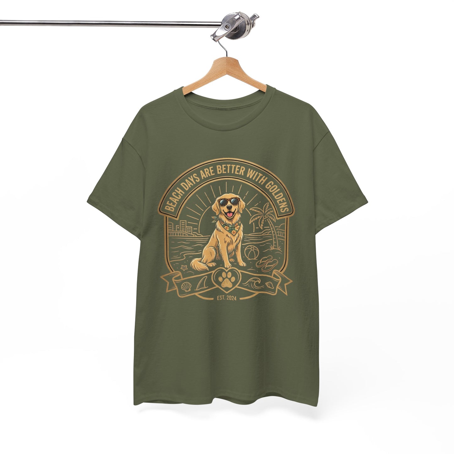 Golden Retriever Beach T-Shirt | Beach Days Are Better With Golden Graphic Tee