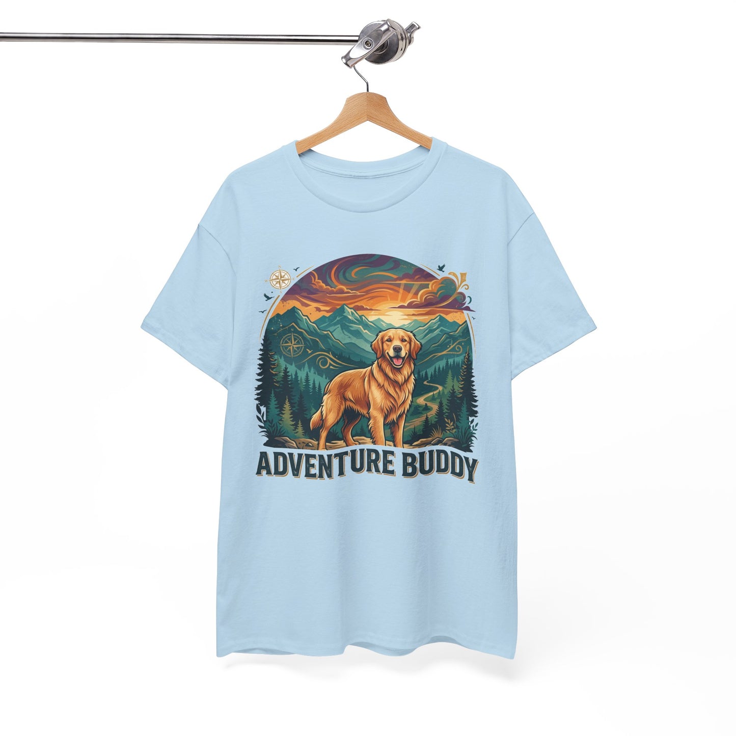 Golden Retriever Adventure Buddy Printed Graphic T-Shirt