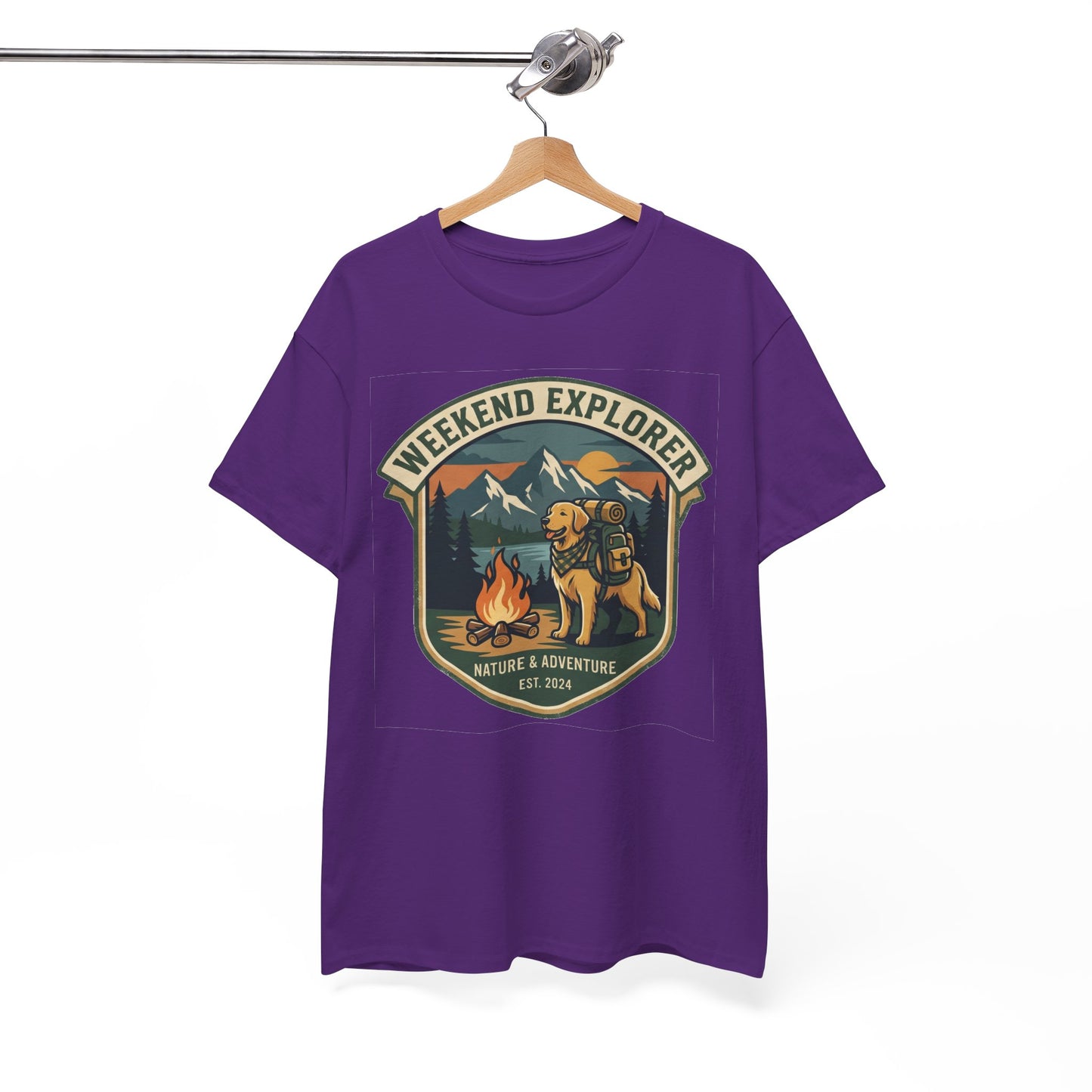 Golden Retriever Weekend Explorer T-Shirt Outdoor Camping Mountain Graphic Tee