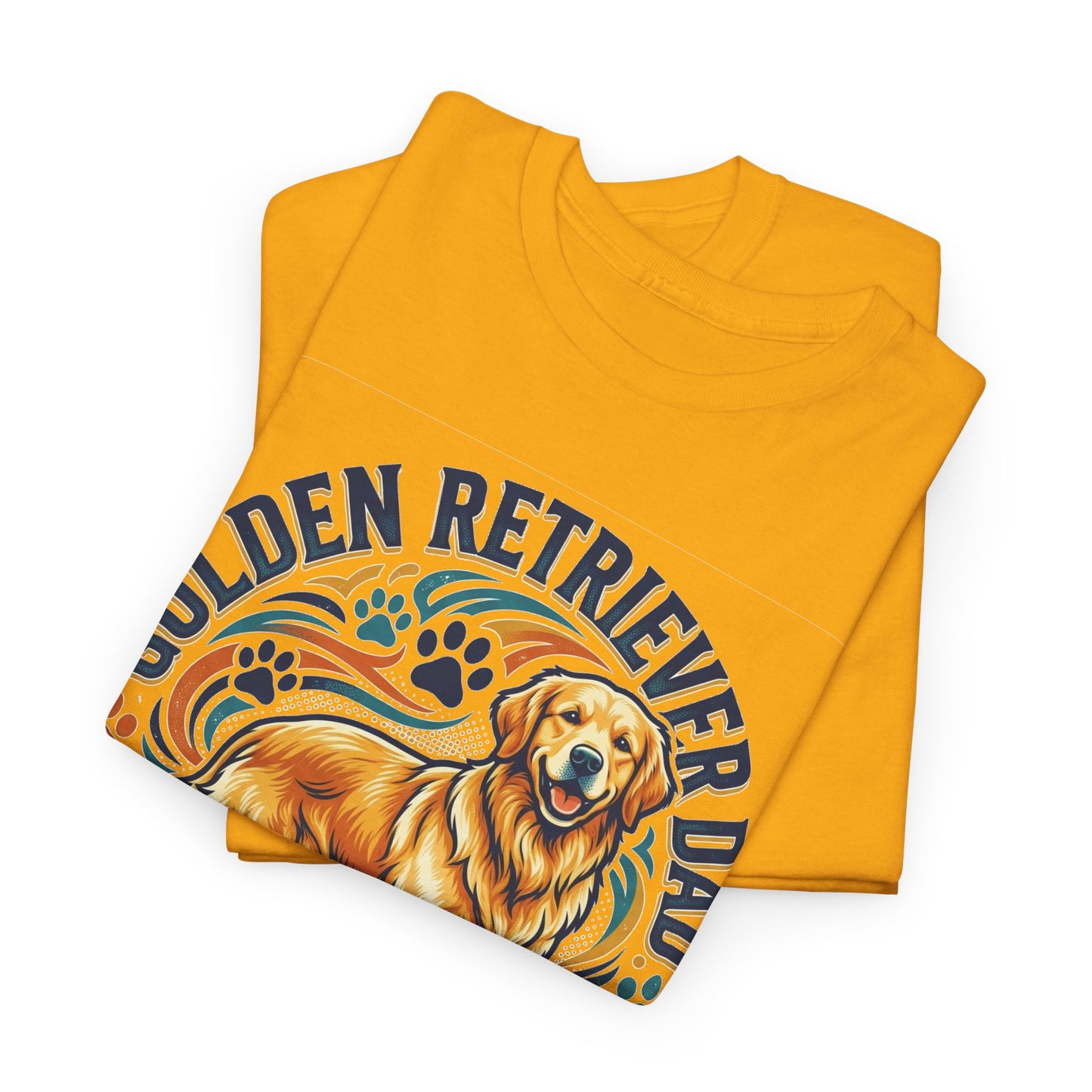Golden Retriever Dad Printed Cotton T‑Shirt