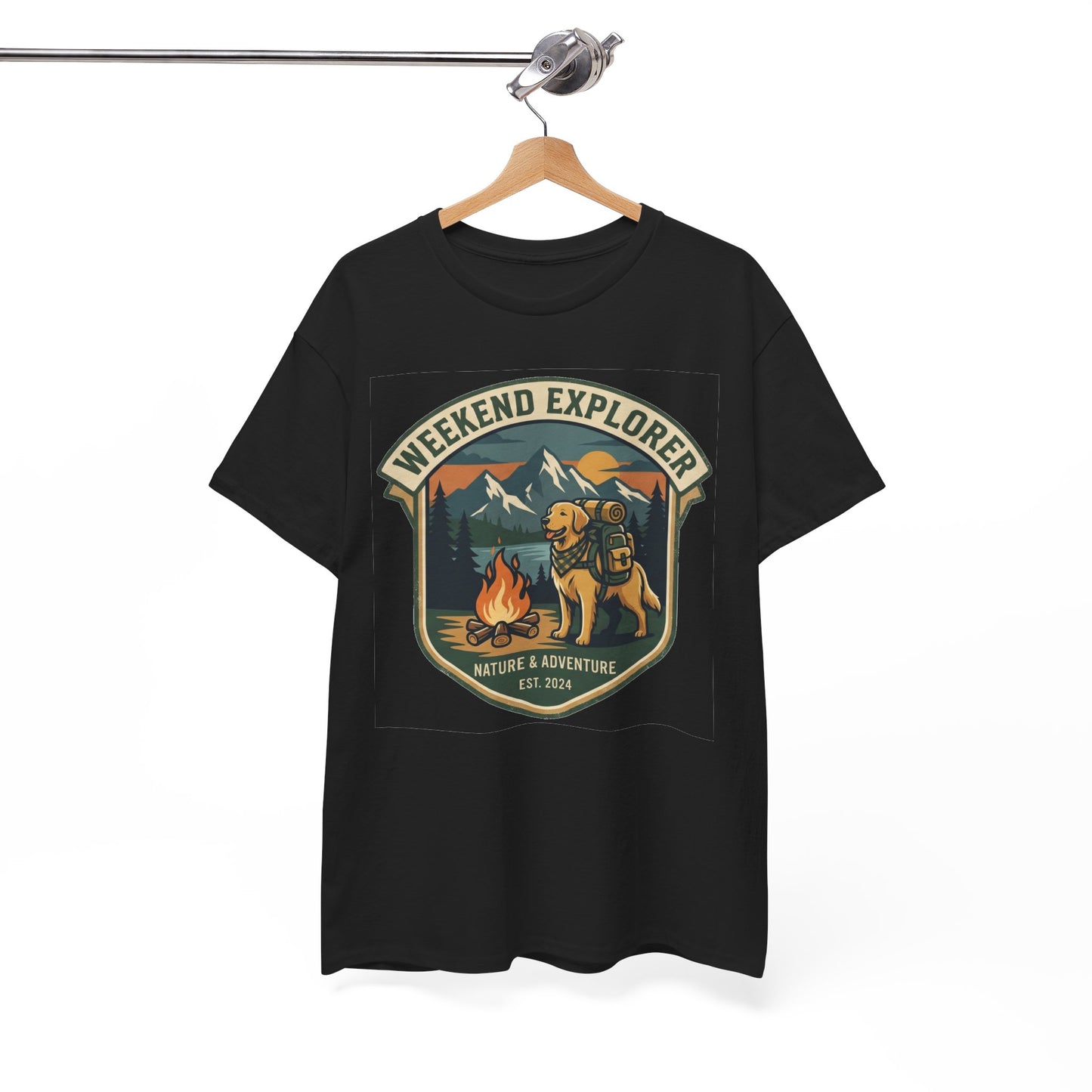 Golden Retriever Weekend Explorer T-Shirt Outdoor Camping Mountain Graphic Tee