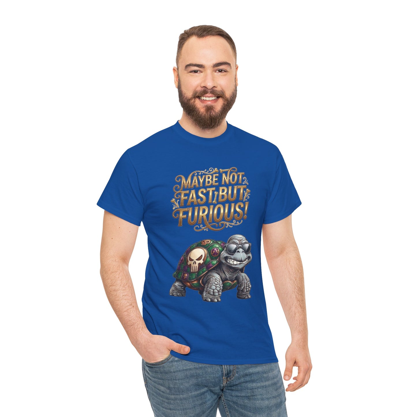 T-Shirt — "Maybe Not Fast but Furious!" Turtle Graphic Tee