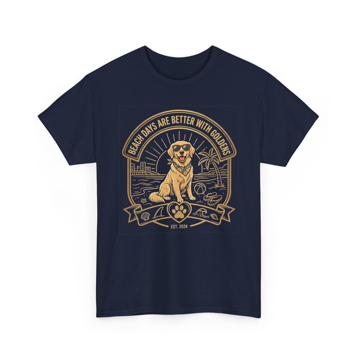 Golden Retriever Beach T-Shirt | Beach Days Are Better With Golden Graphic Tee