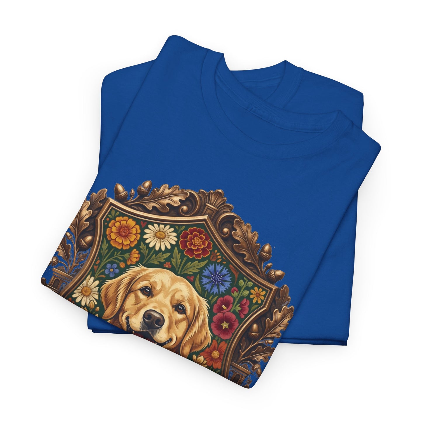 Golden Retriever 'Endless Smiles' T-Shirt  Vintage Floral Crest Dog Graphic Tee