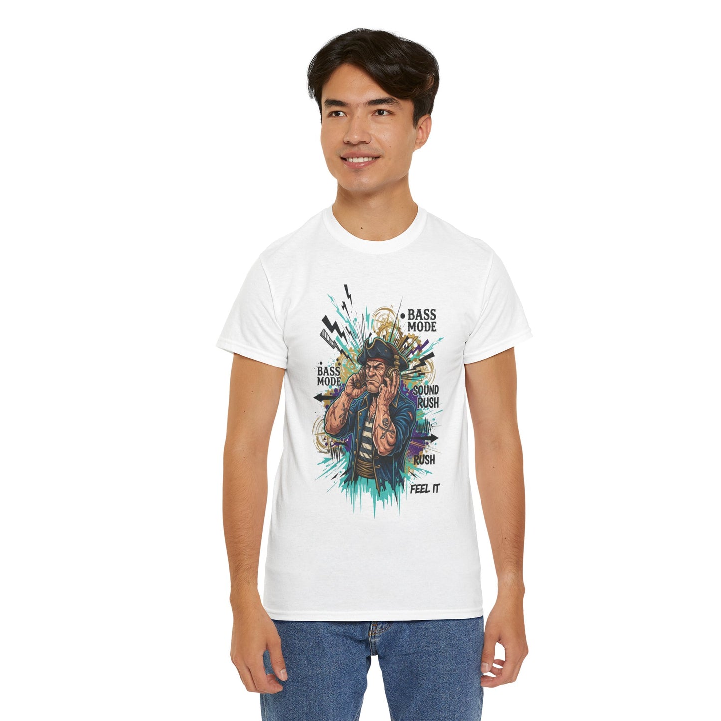 "Bass Mode" Pirate DJ Graphic Tee