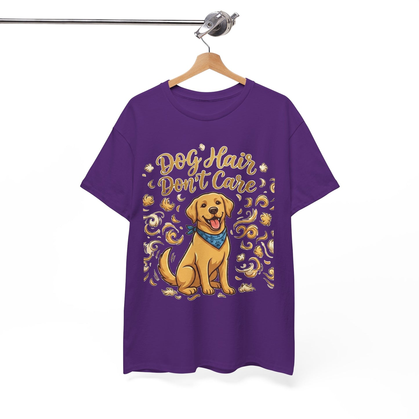 Dog Hair Don't Care Golden Retriever Graphic  T-Shirt