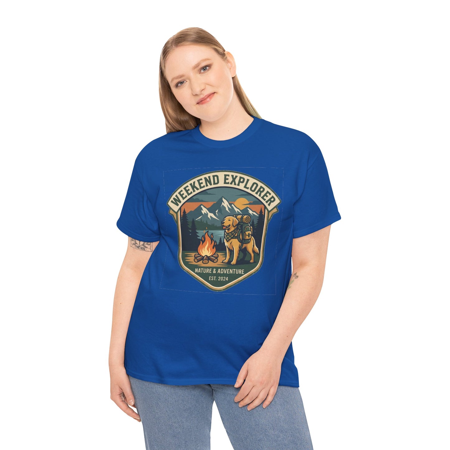 Golden Retriever Weekend Explorer T-Shirt Outdoor Camping Mountain Graphic Tee