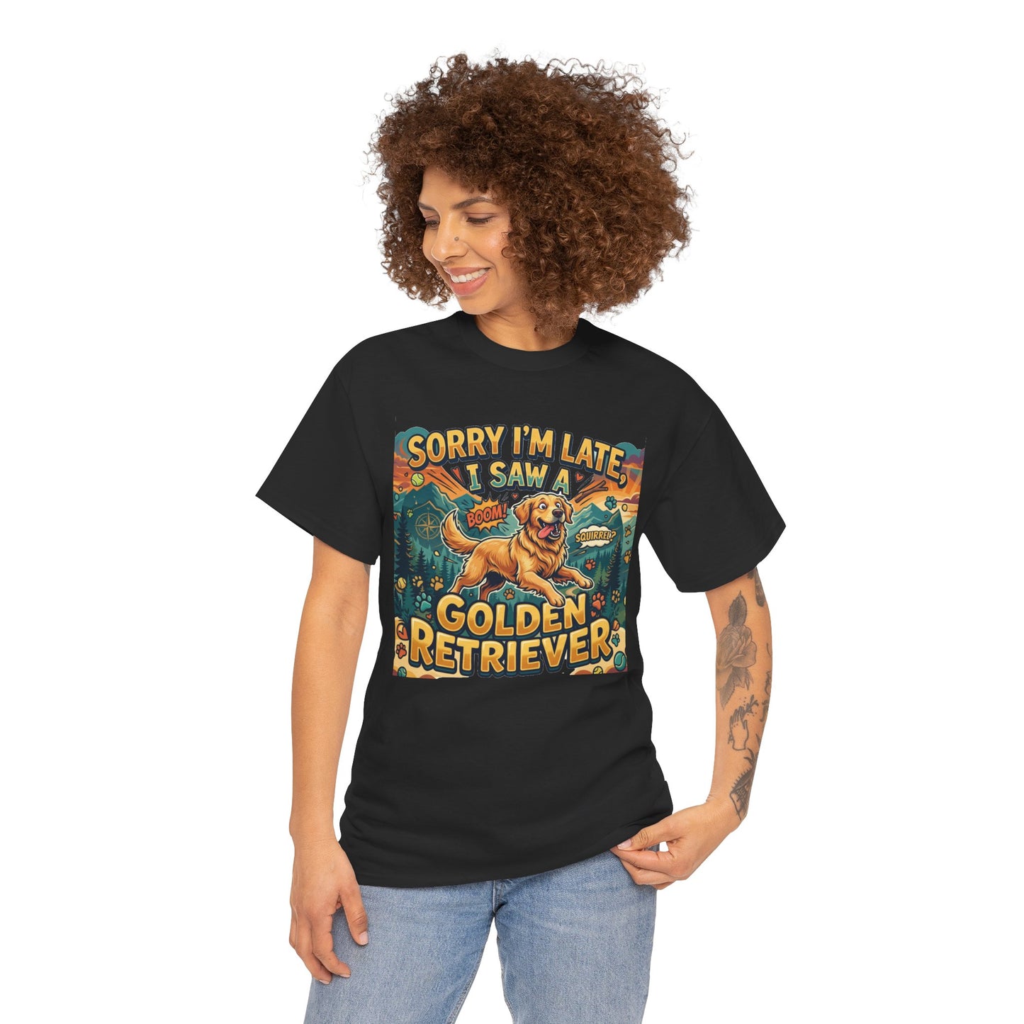 Sorry I’m Late I Saw a Golden Retriever Graphic T-Shirt