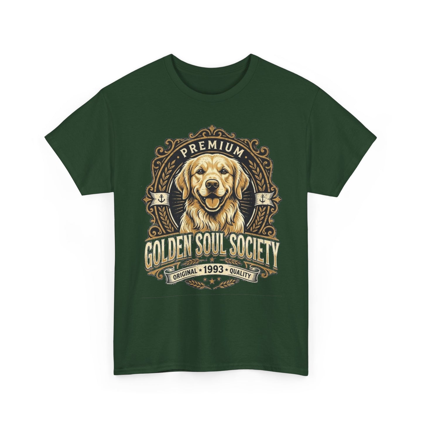 "Golden Soul Society" Golden Retriever T-Shirt | Vintage Create Golden Retriever Dog Lover Graphic Tee