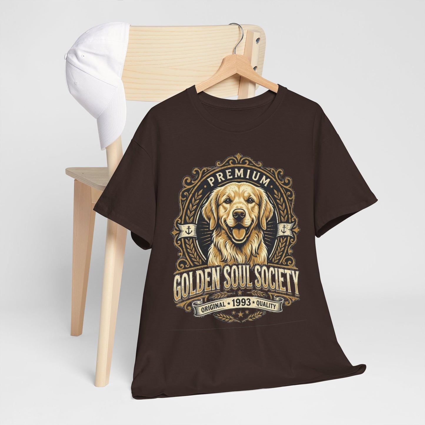 "Golden Soul Society" Golden Retriever T-Shirt | Vintage Create Golden Retriever Dog Lover Graphic Tee