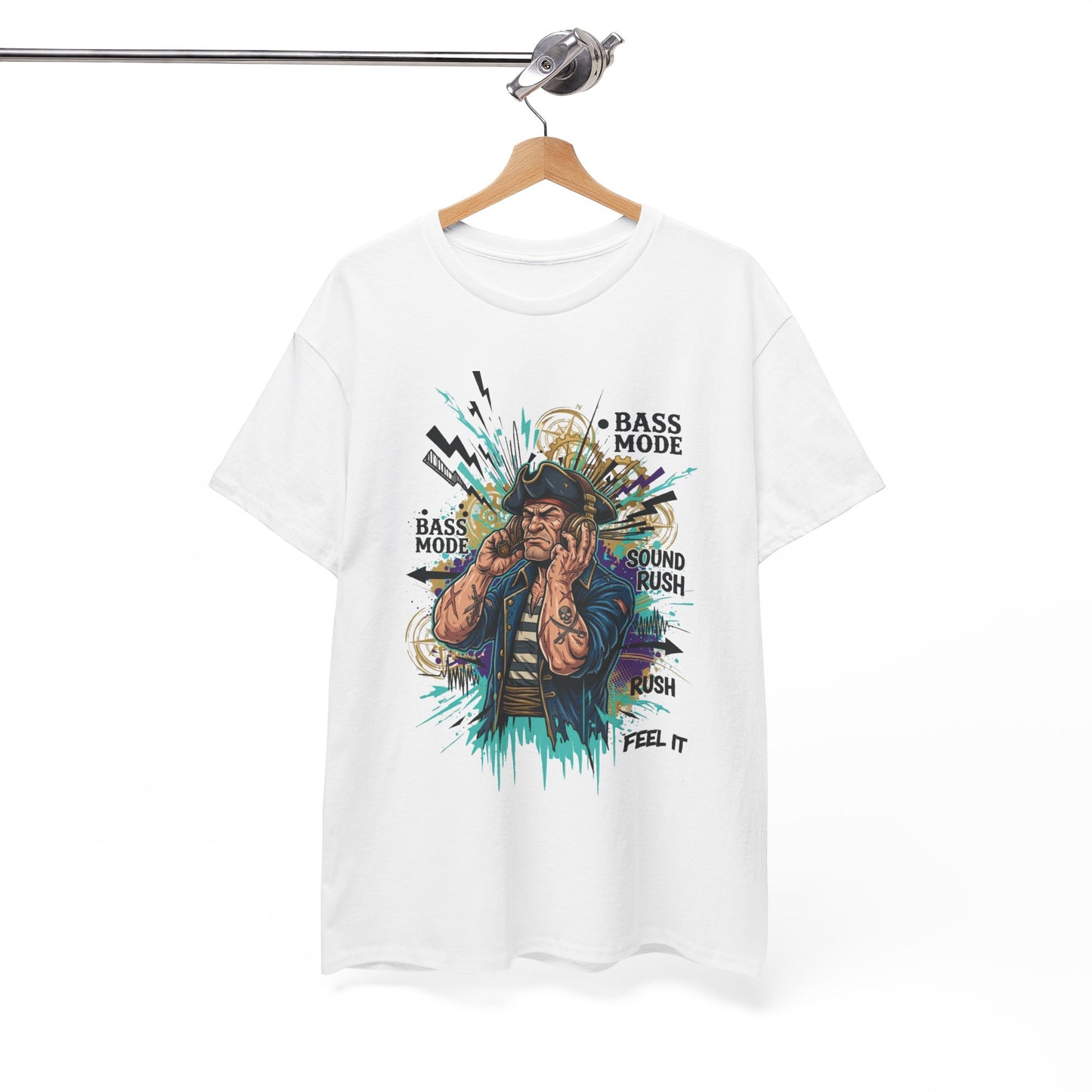 "Bass Mode" Pirate DJ Graphic Tee