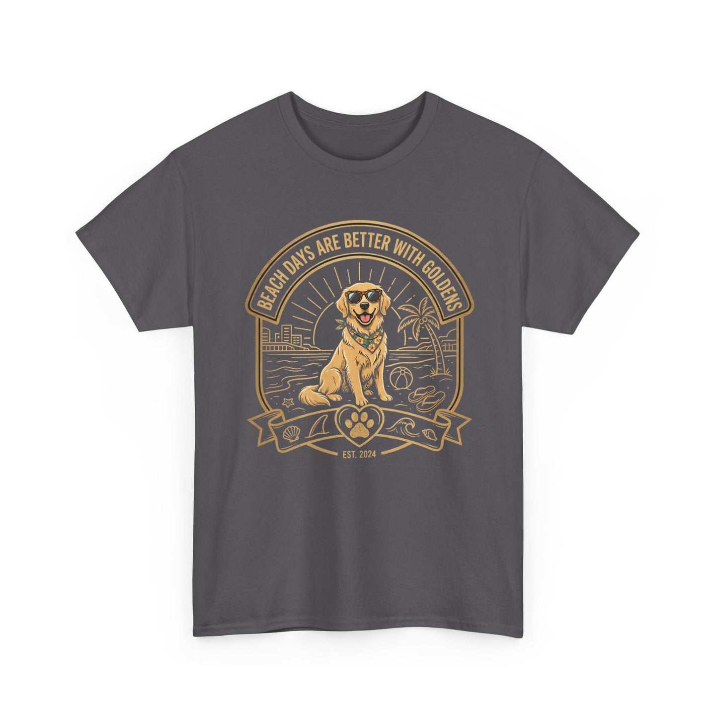Golden Retriever Beach T-Shirt | Beach Days Are Better With Golden Graphic Tee