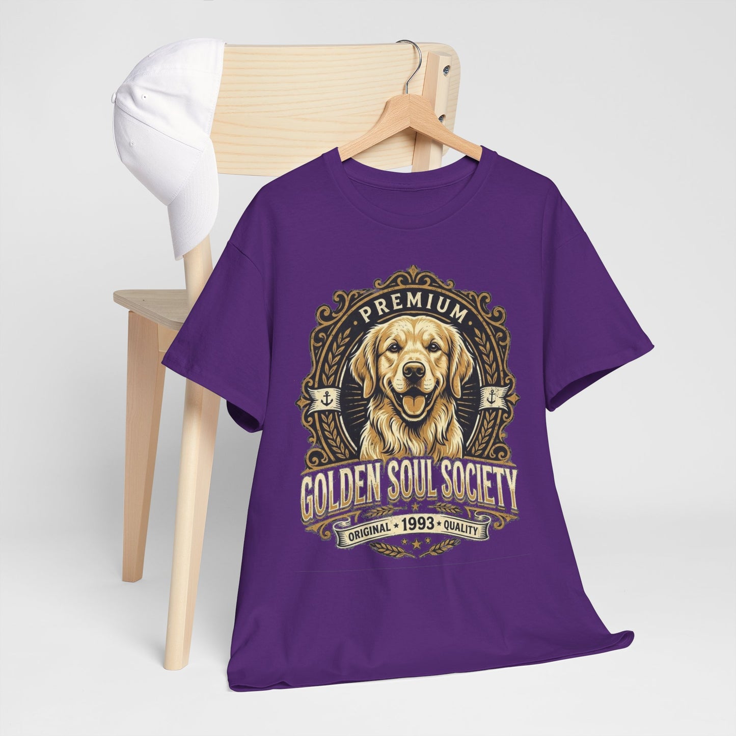 "Golden Soul Society" Golden Retriever T-Shirt | Vintage Create Golden Retriever Dog Lover Graphic Tee