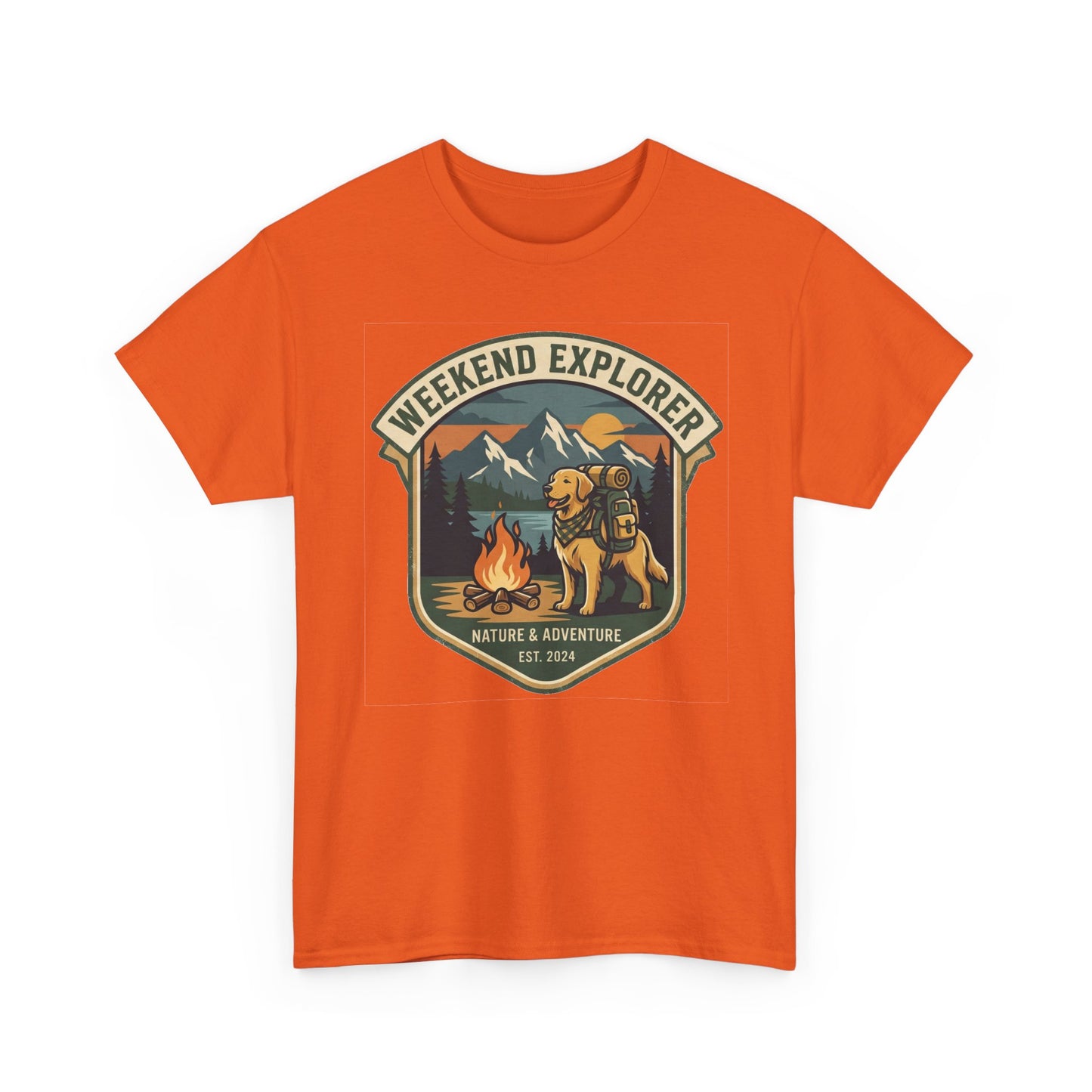 Golden Retriever Weekend Explorer T-Shirt Outdoor Camping Mountain Graphic Tee