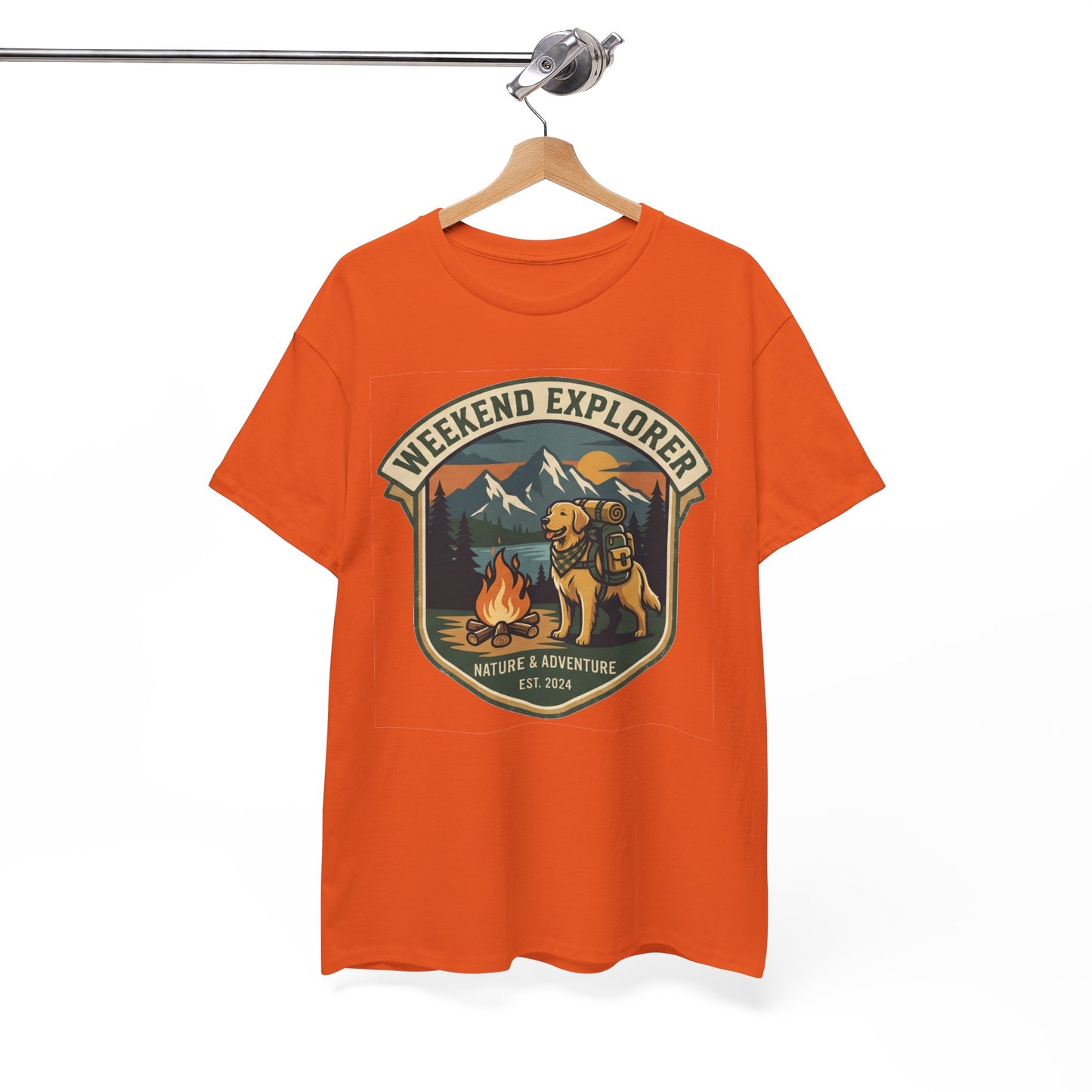 Golden Retriever Weekend Explorer T-Shirt Outdoor Camping Mountain Graphic Tee