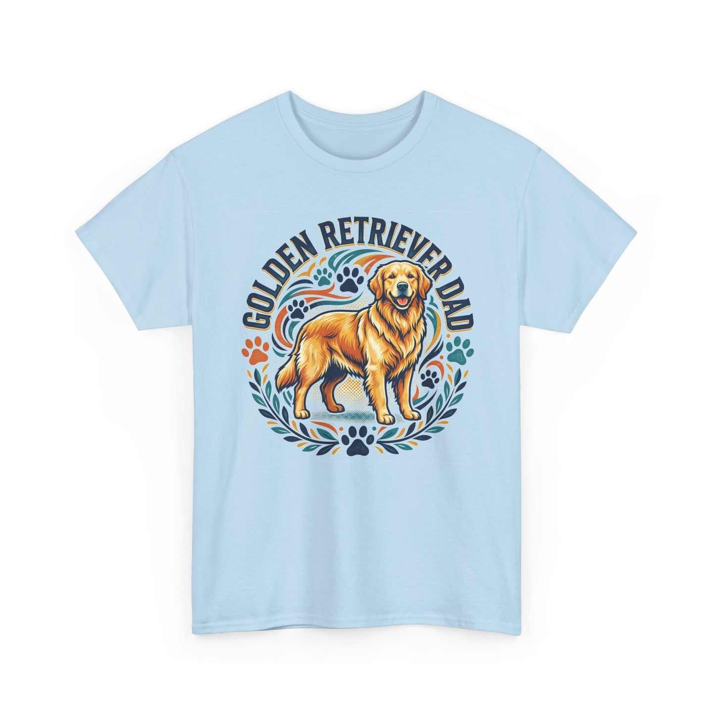 Golden Retriever Dad Printed Cotton T‑Shirt