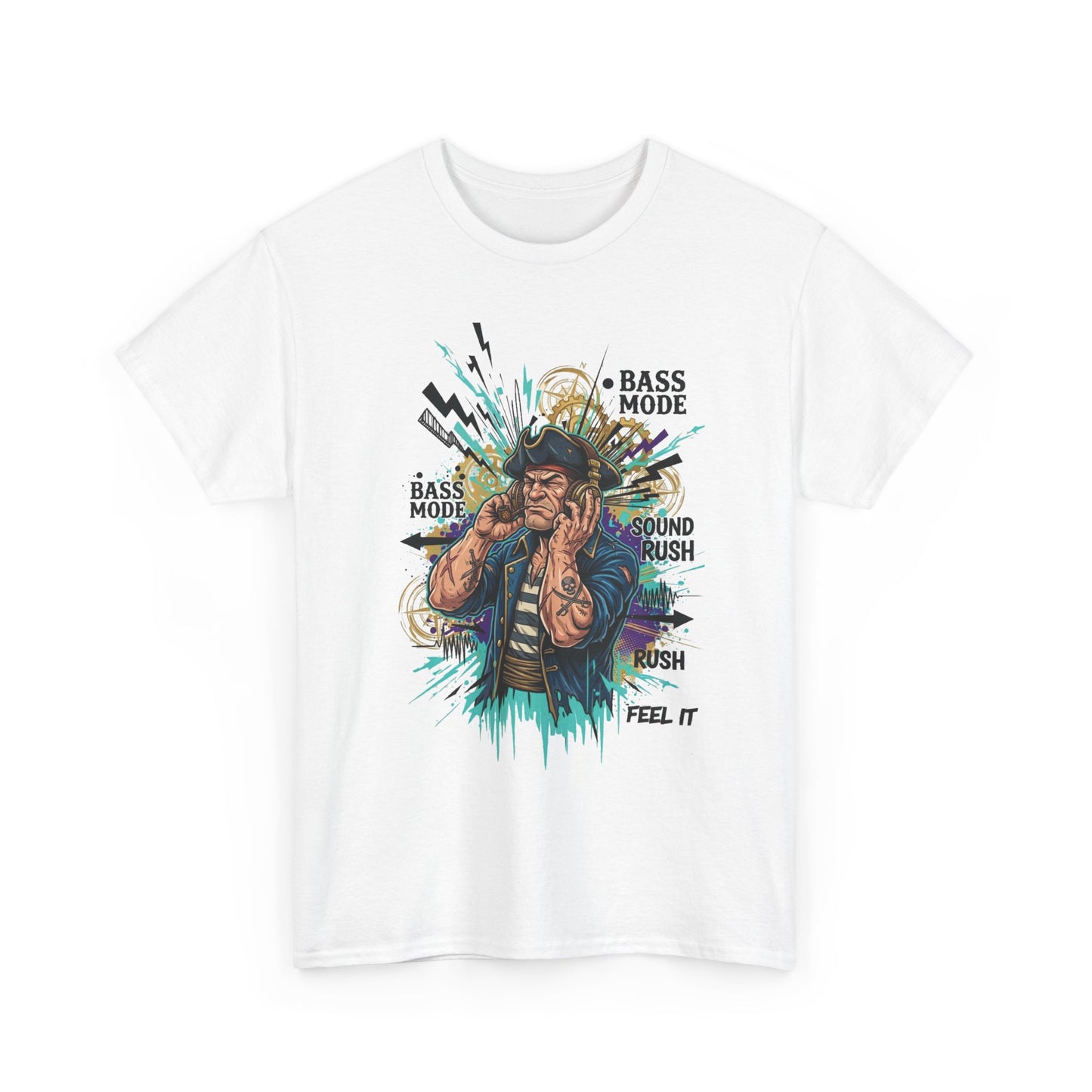 "Bass Mode" Pirate DJ Graphic Tee