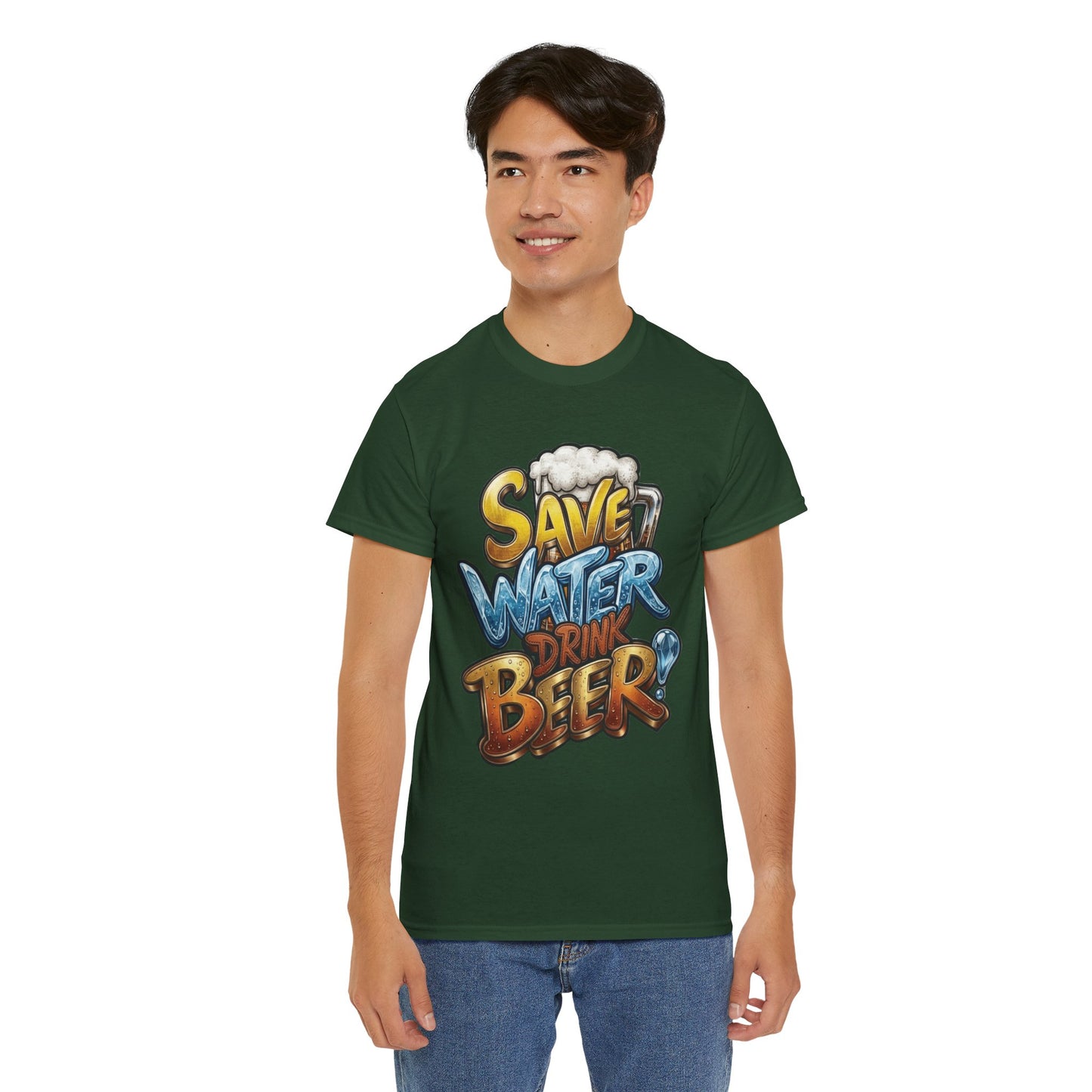 "Save Water , Drink Beer" Graphic Tee