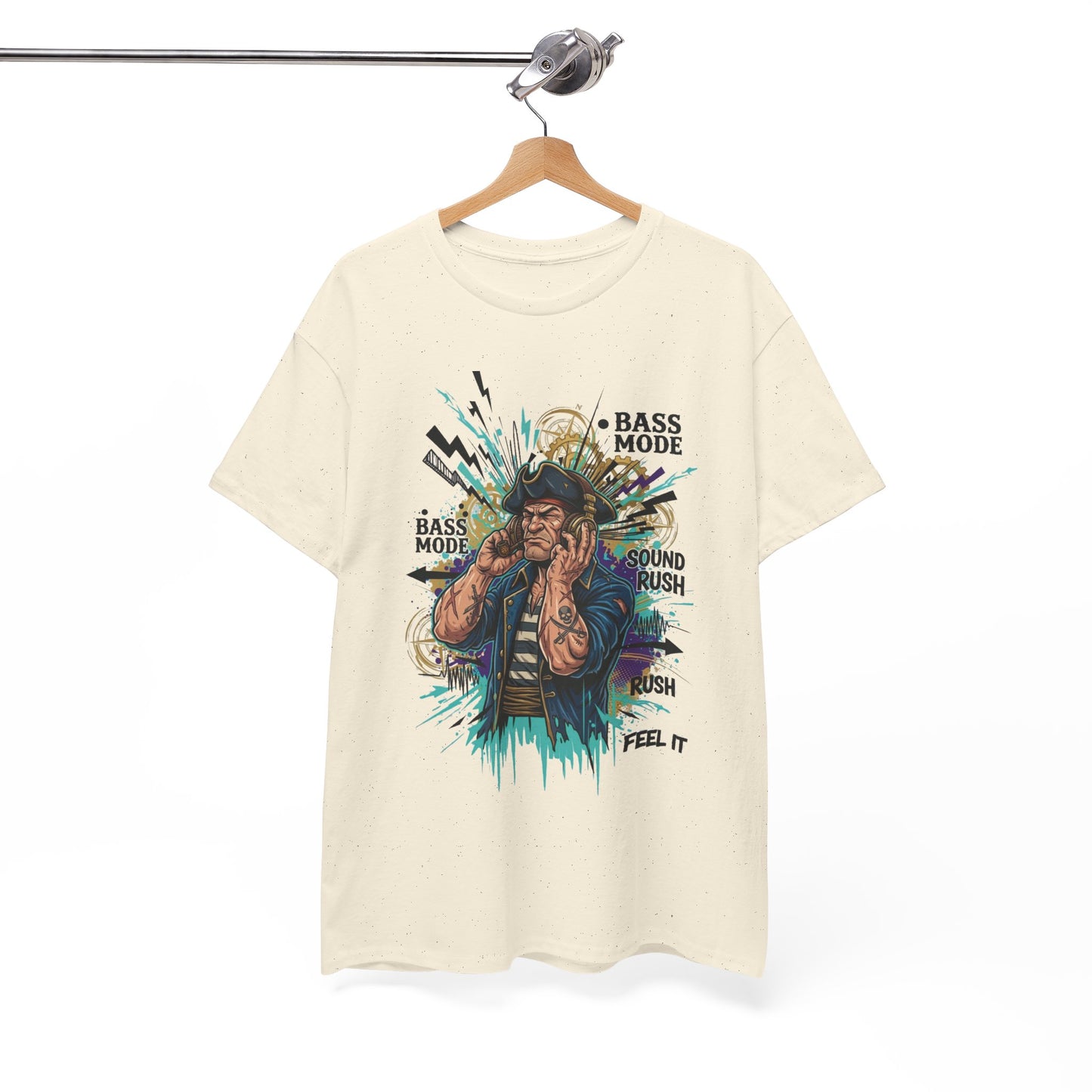"Bass Mode" Pirate DJ Graphic Tee