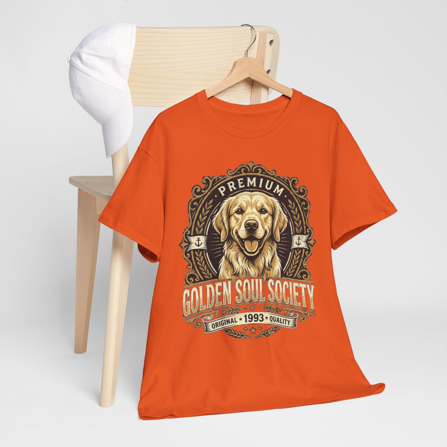 "Golden Soul Society" Golden Retriever T-Shirt | Vintage Create Golden Retriever Dog Lover Graphic Tee