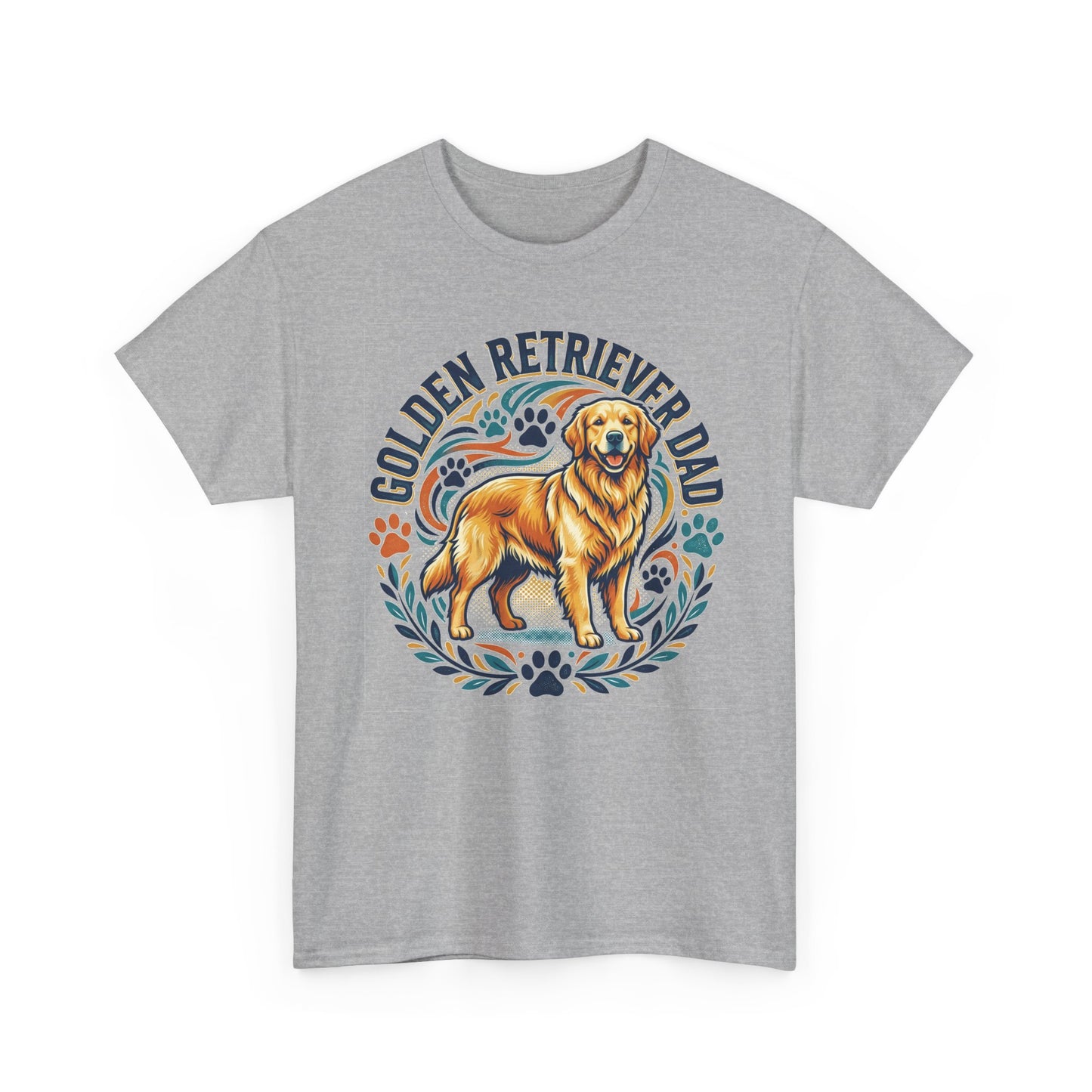 Golden Retriever Dad Printed Cotton T‑Shirt