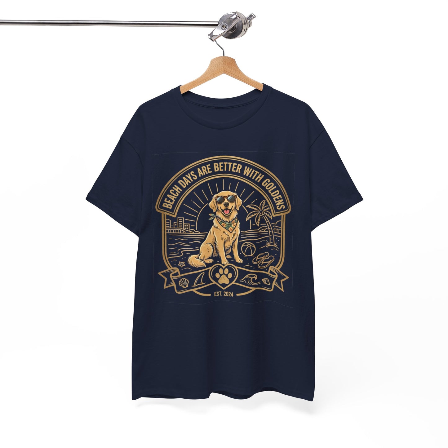 Golden Retriever Beach T-Shirt | Beach Days Are Better With Golden Graphic Tee