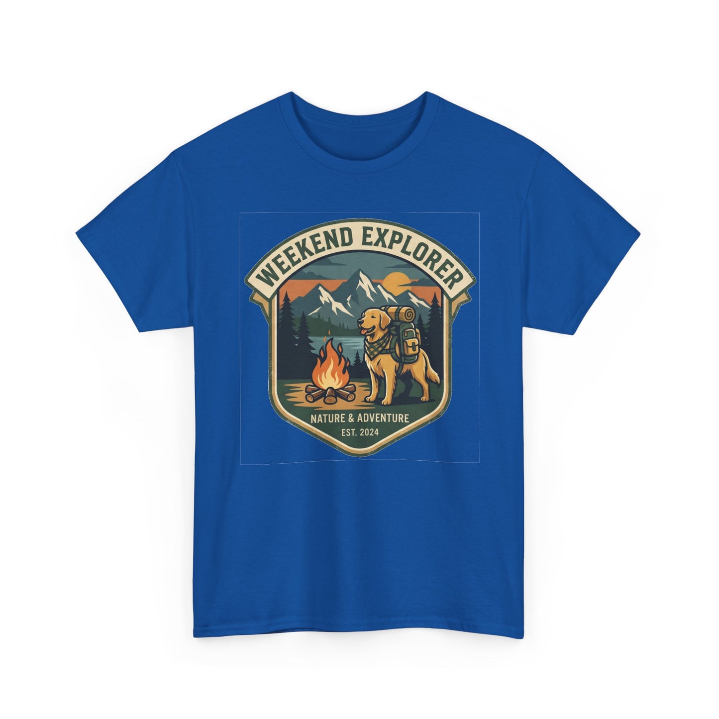 Golden Retriever Weekend Explorer T-Shirt Outdoor Camping Mountain Graphic Tee