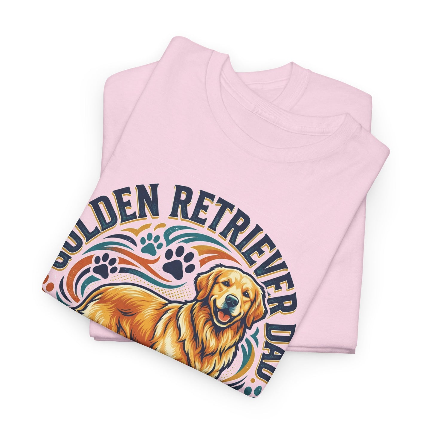 Golden Retriever Dad Printed Cotton T‑Shirt