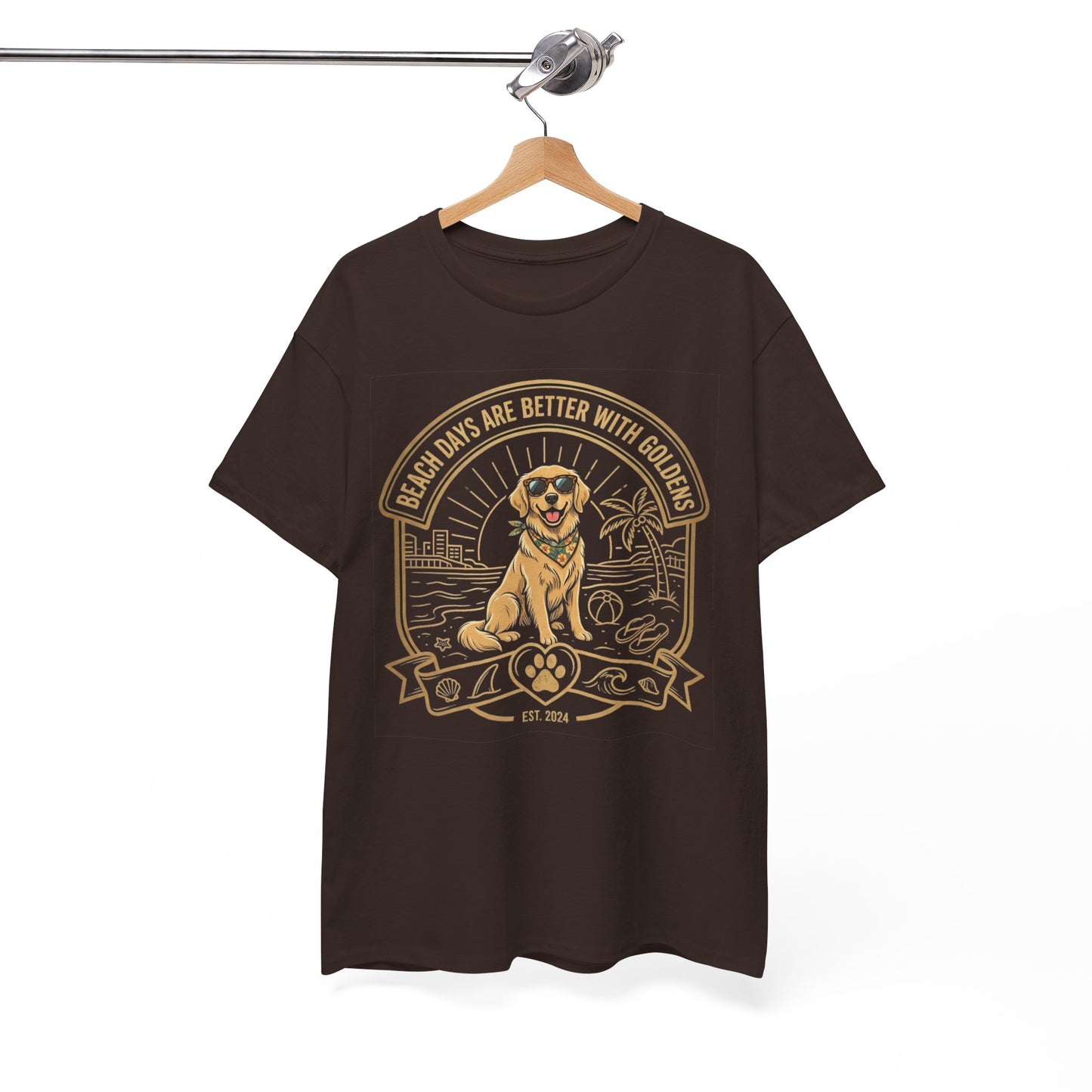 Golden Retriever Beach T-Shirt | Beach Days Are Better With Golden Graphic Tee