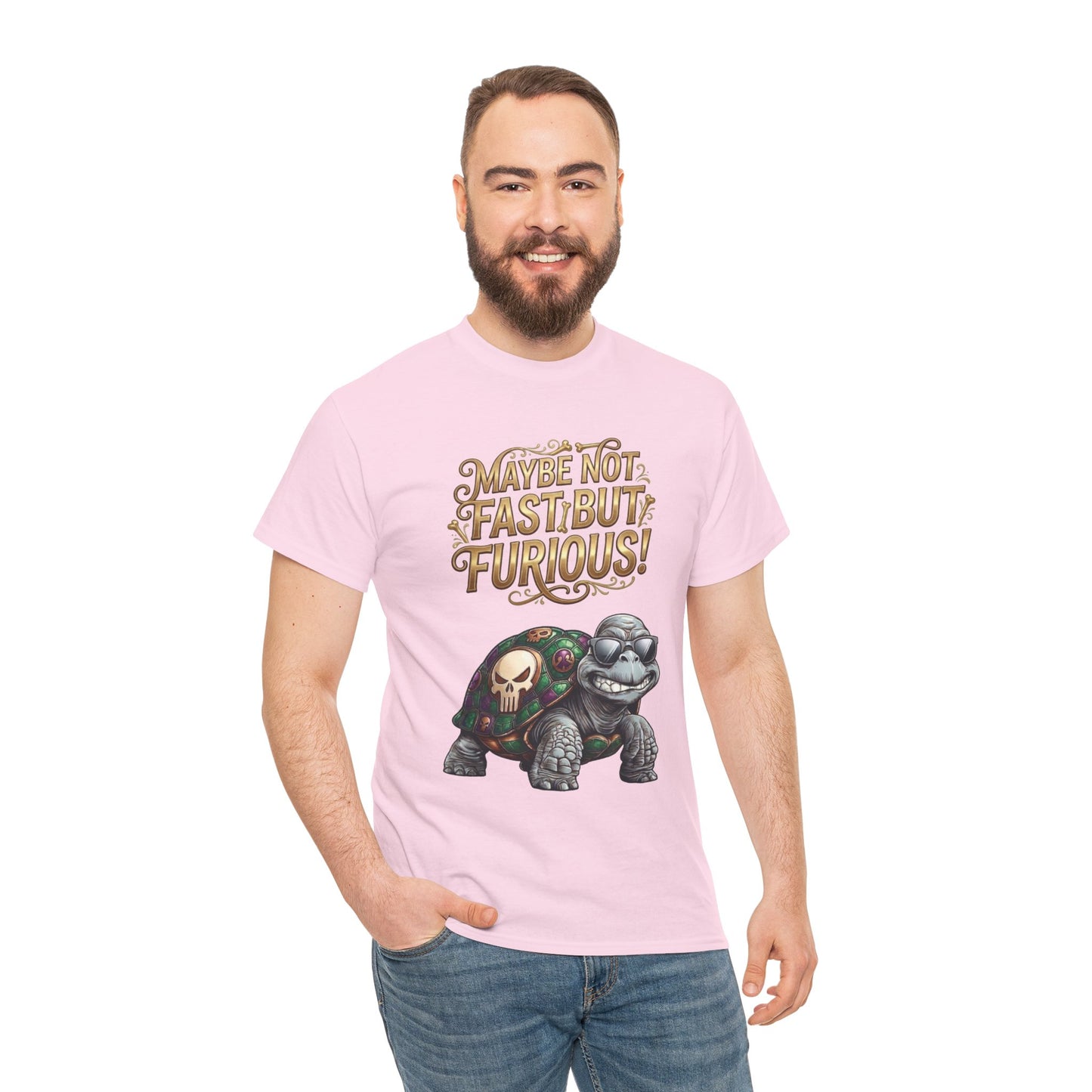 T-Shirt — "Maybe Not Fast but Furious!" Turtle Graphic Tee