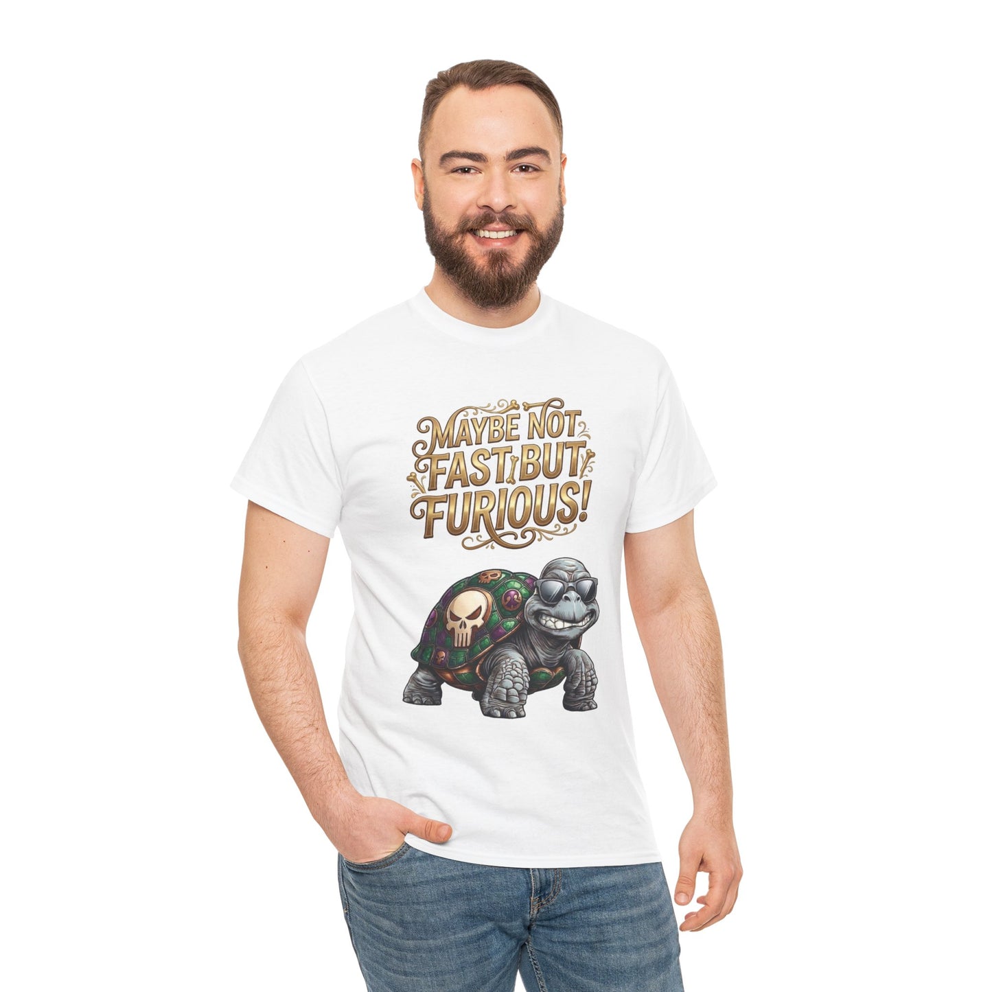 T-Shirt — "Maybe Not Fast but Furious!" Turtle Graphic Tee