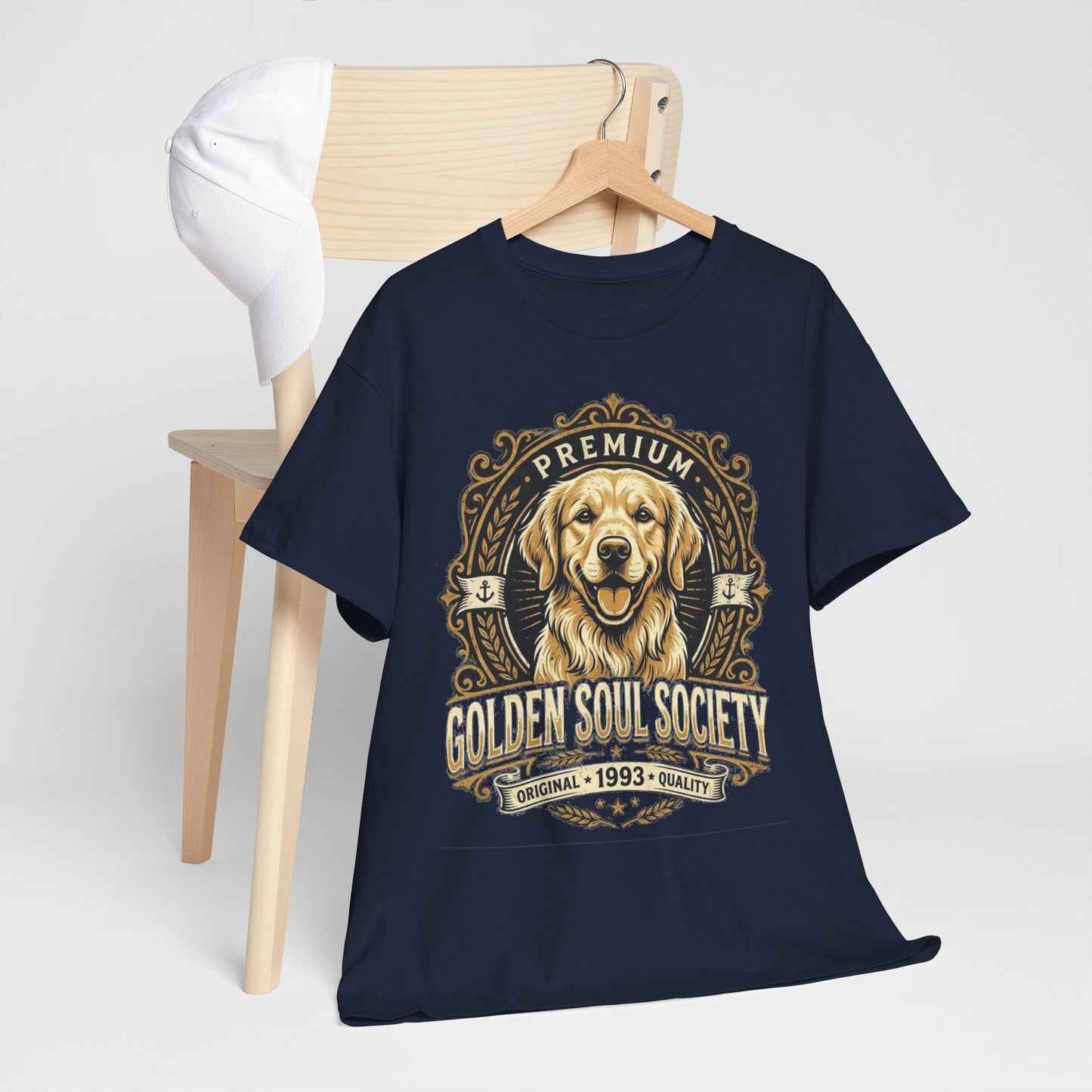 "Golden Soul Society" Golden Retriever T-Shirt | Vintage Create Golden Retriever Dog Lover Graphic Tee