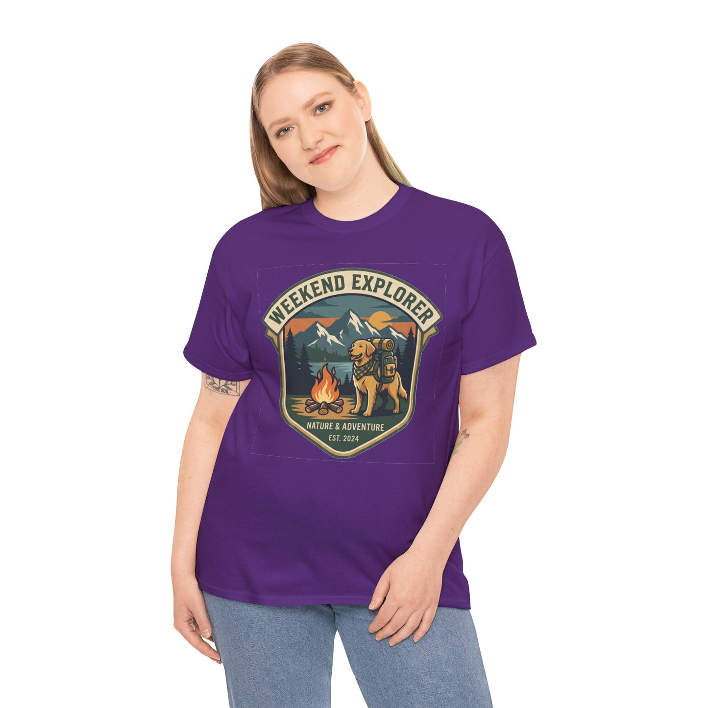 Golden Retriever Weekend Explorer T-Shirt Outdoor Camping Mountain Graphic Tee