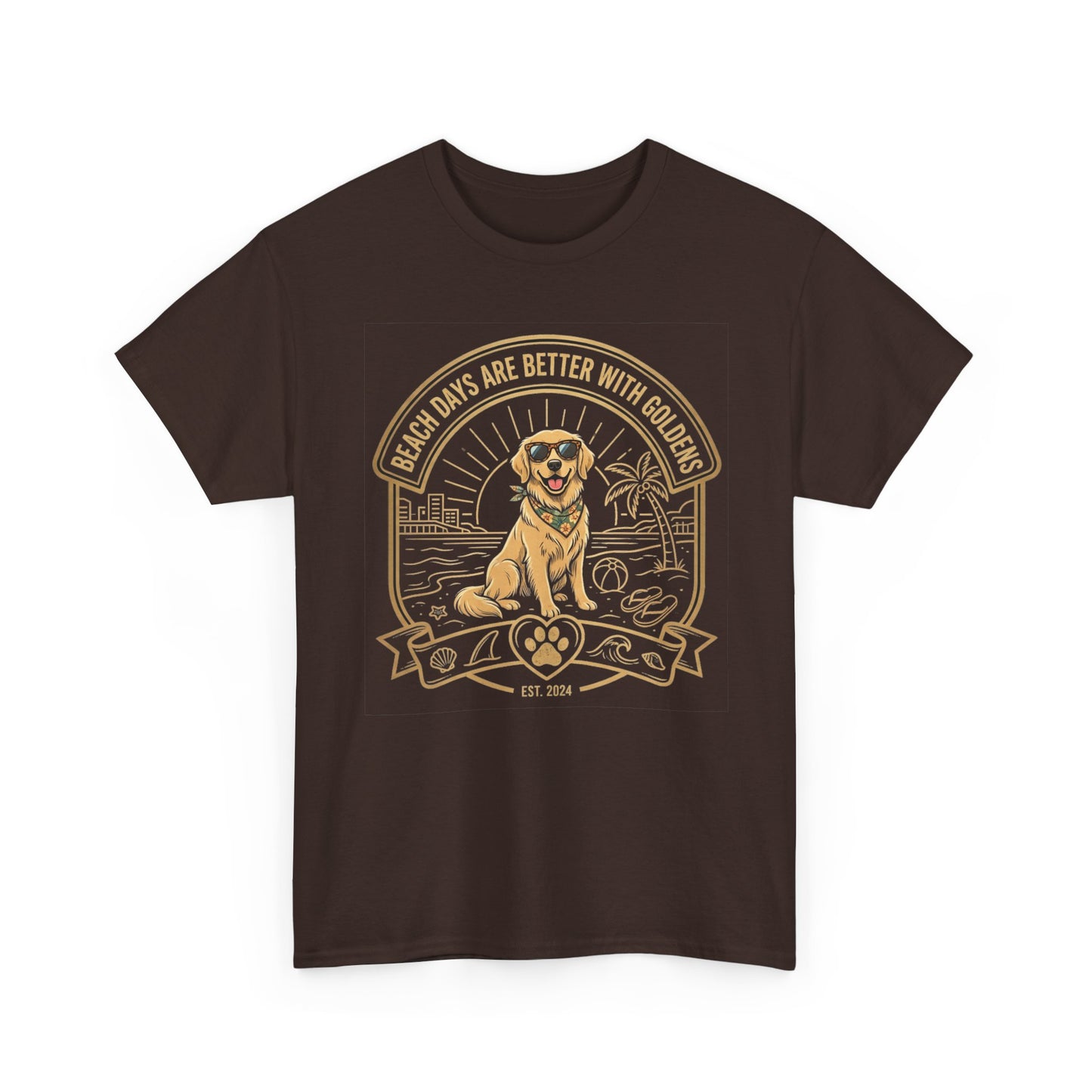 Golden Retriever Beach T-Shirt | Beach Days Are Better With Golden Graphic Tee