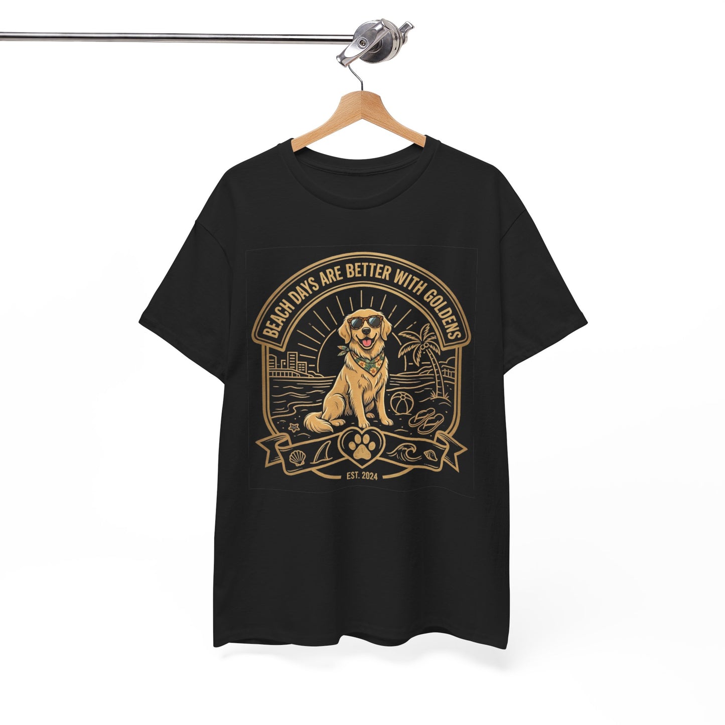 Golden Retriever Beach T-Shirt | Beach Days Are Better With Golden Graphic Tee