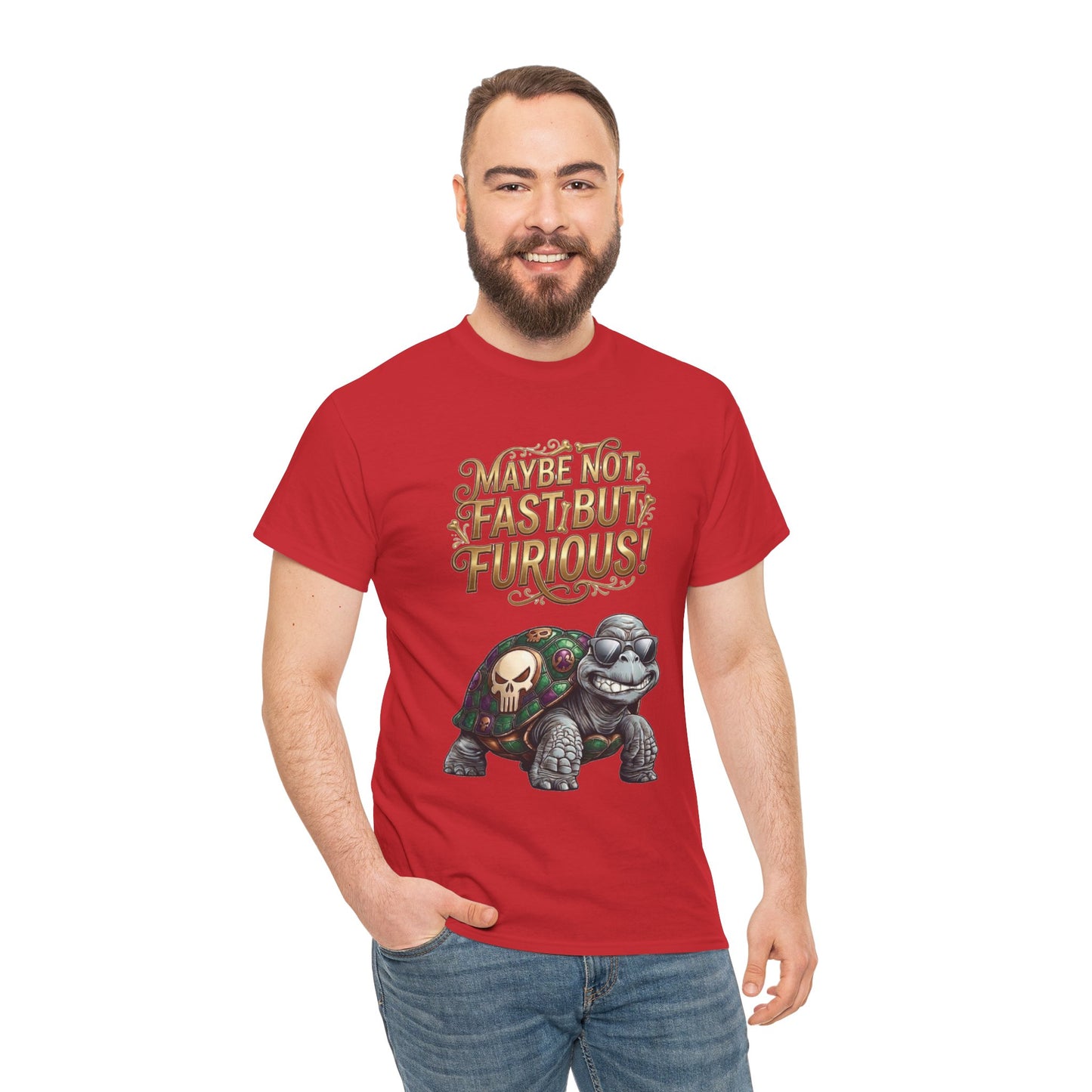 T-Shirt — "Maybe Not Fast but Furious!" Turtle Graphic Tee